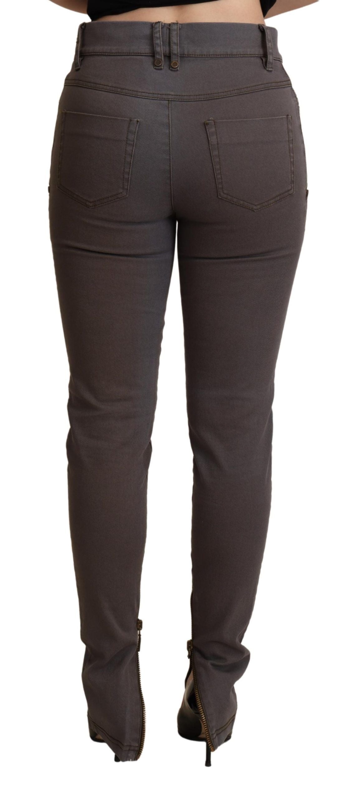 PLEIN SUD brown cotton stretch skinny denim jeans