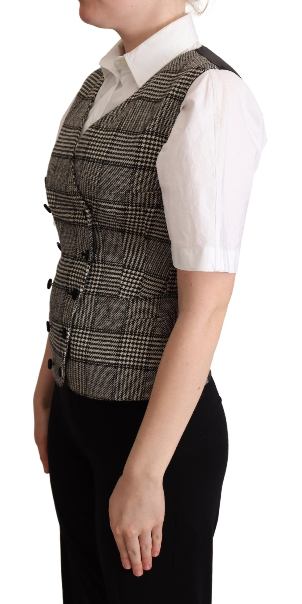 Dolce &amp; Gabbana grey checked sleeveless vest