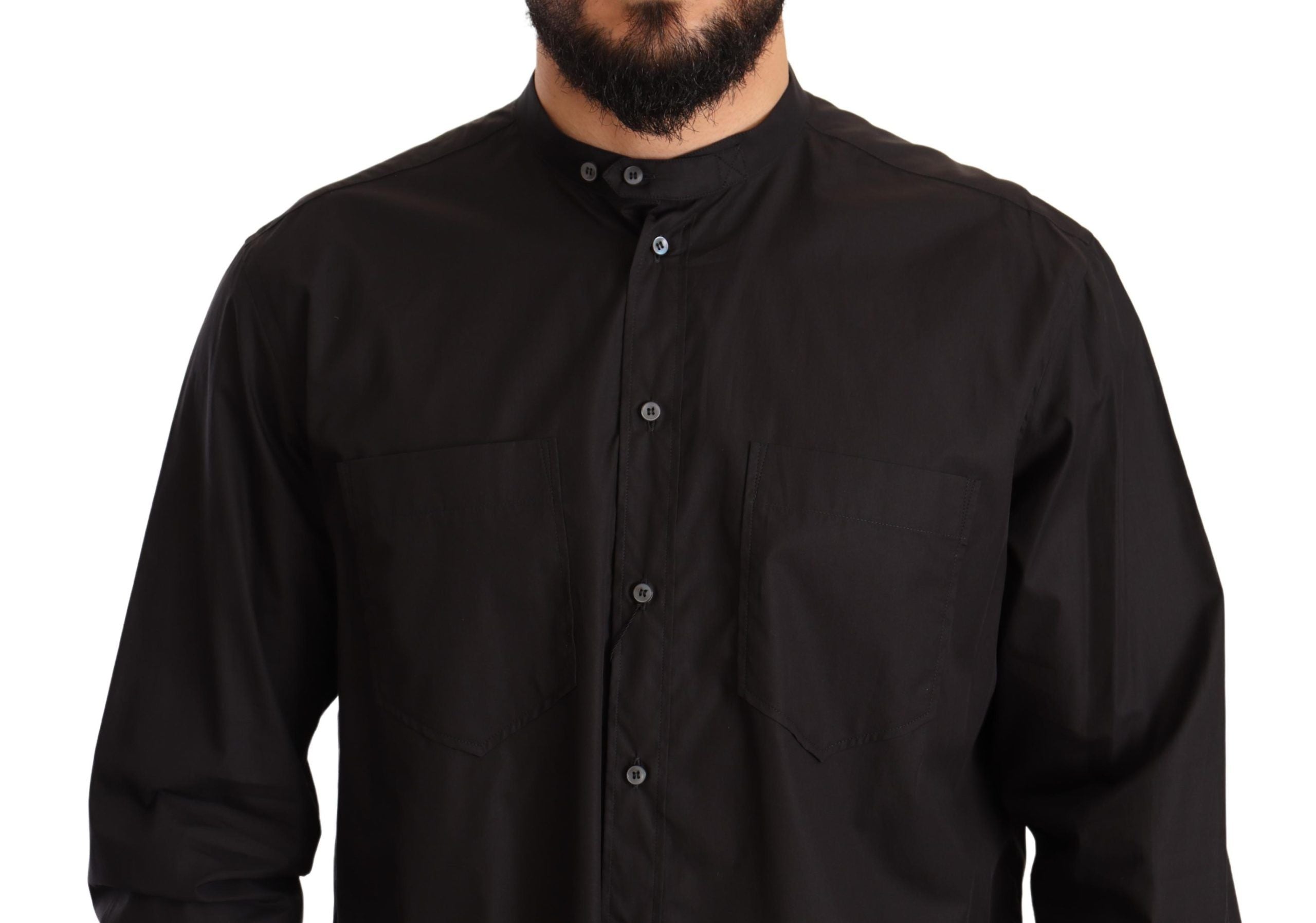 Dolce &amp; Gabbana Black 100% cotton formal shirt