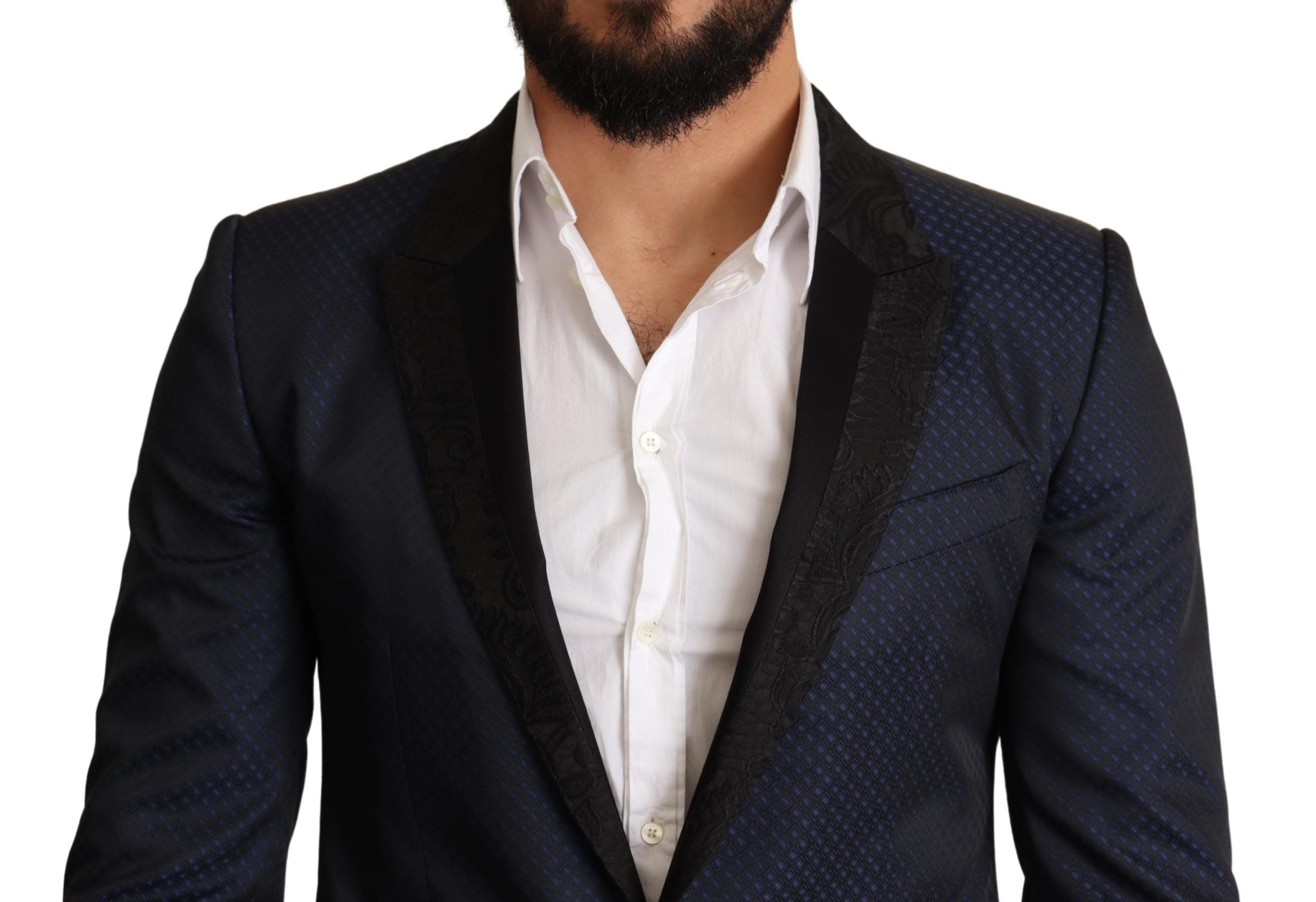 Dolce & Gabbana Blauer Wollblazer mit schmaler Passform MARTINI Blazer Jacket