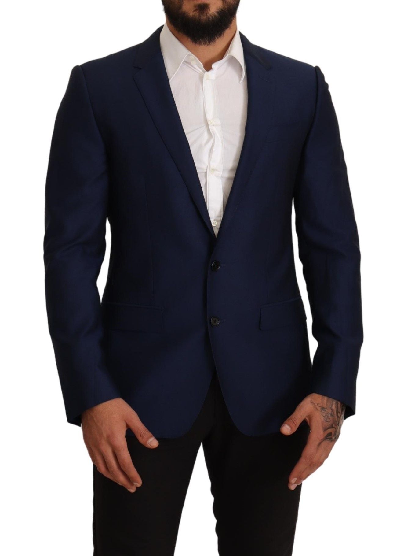 Dolce & Gabbana Marineblaue Slim Fit Jacke MARTINI Blazer