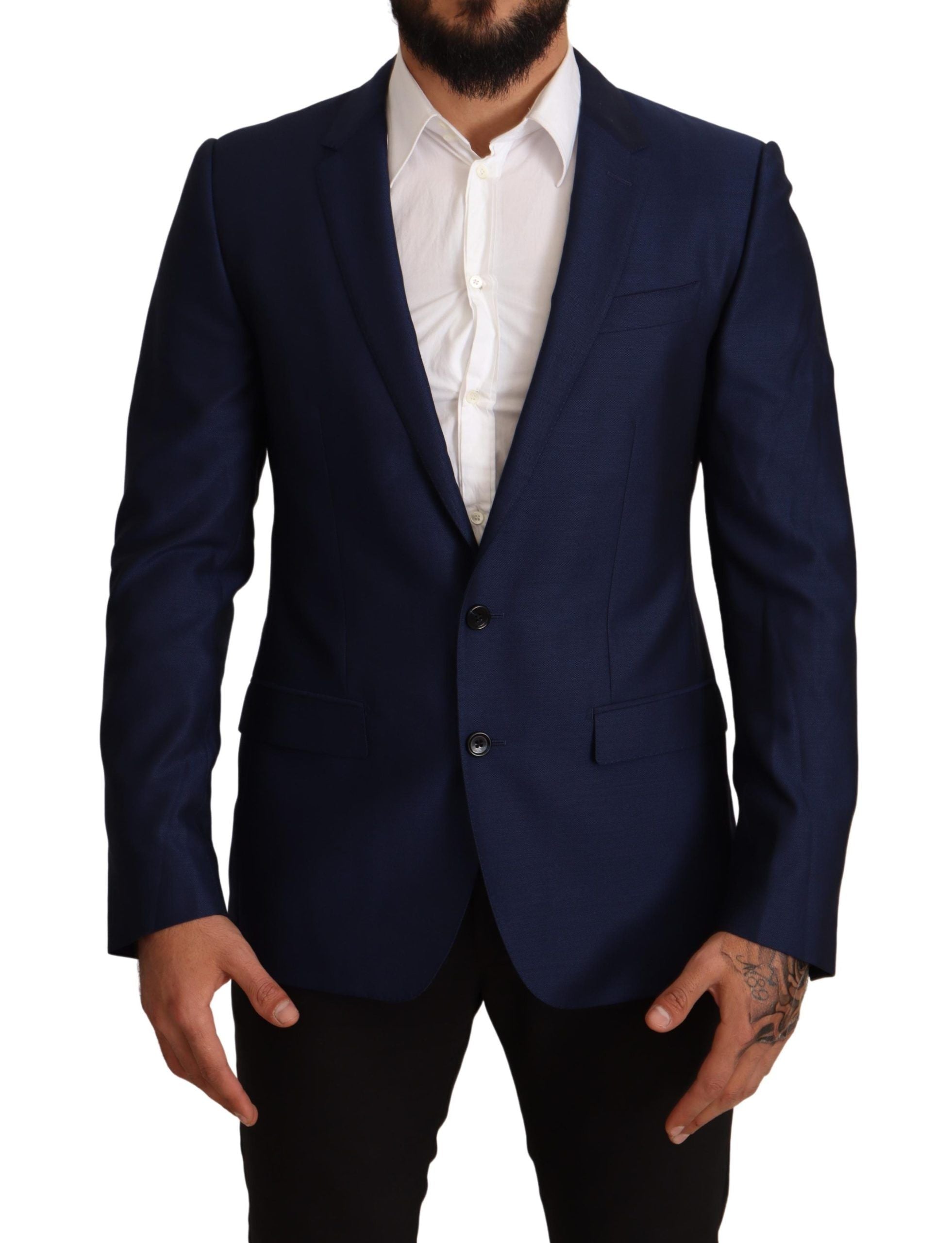 Dolce & Gabbana Marineblaue Slim Fit Jacke MARTINI Blazer