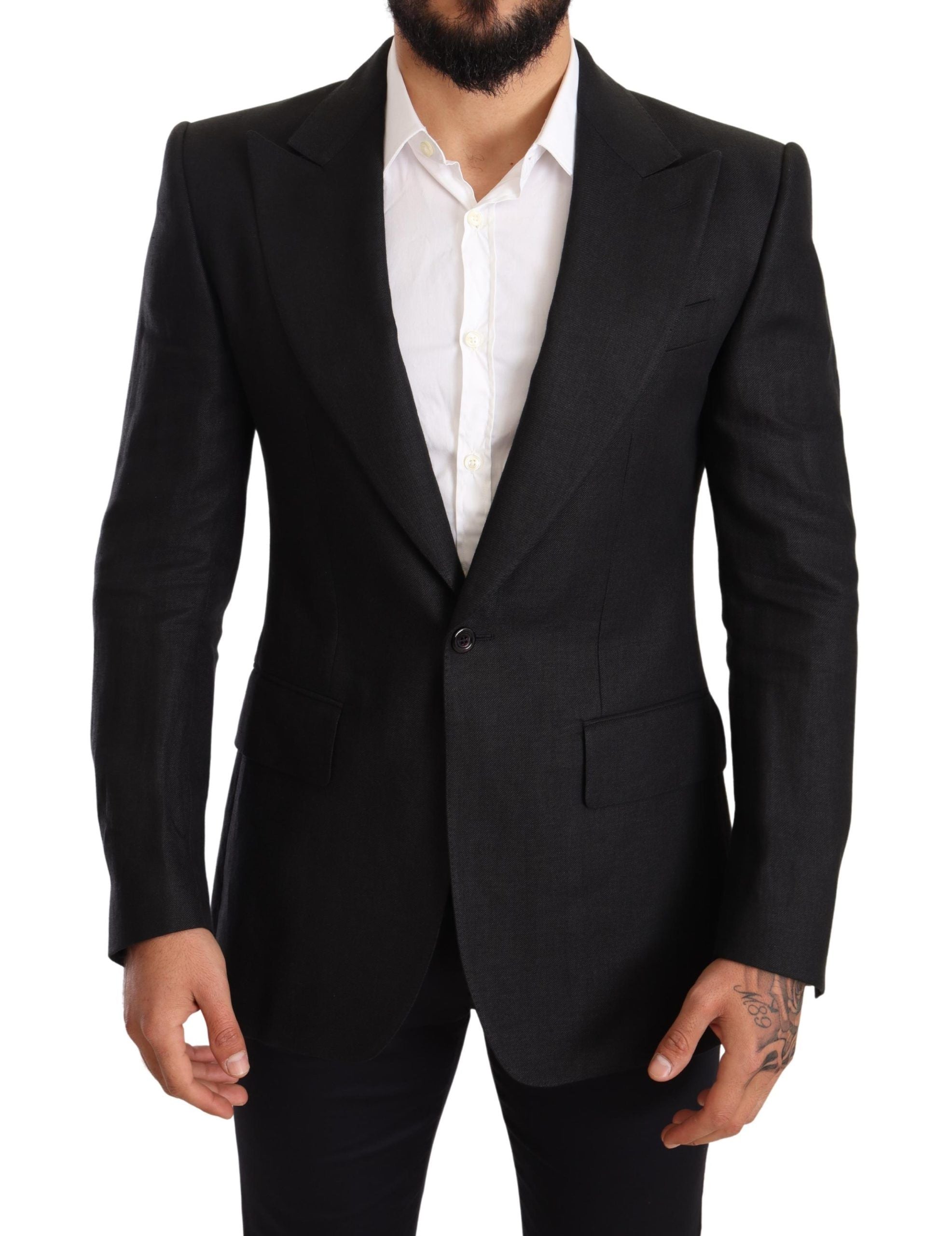 Dolce &amp; Gabbana Elegant, slim-fitting blazer in black linen