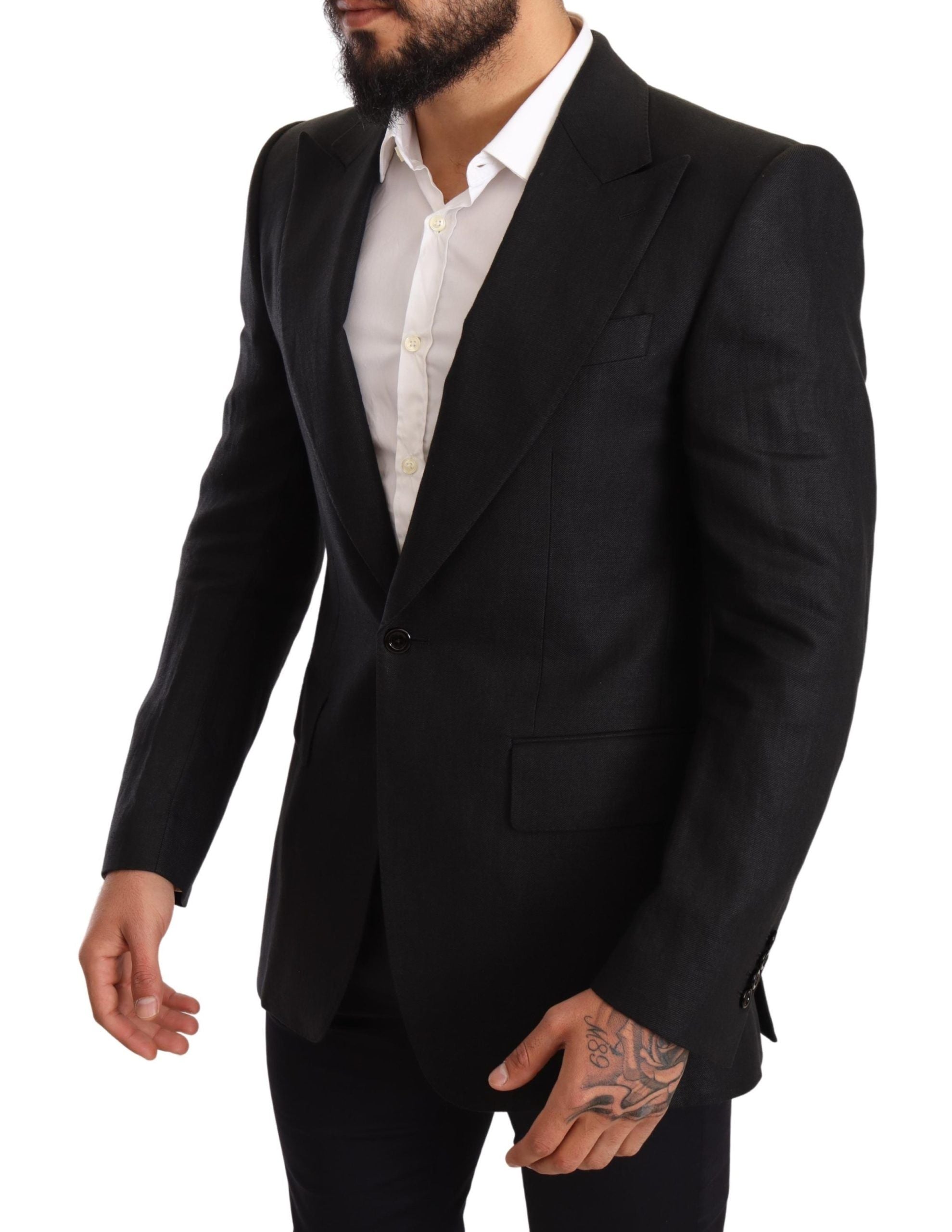 Dolce &amp; Gabbana Elegant, slim-fitting blazer in black linen