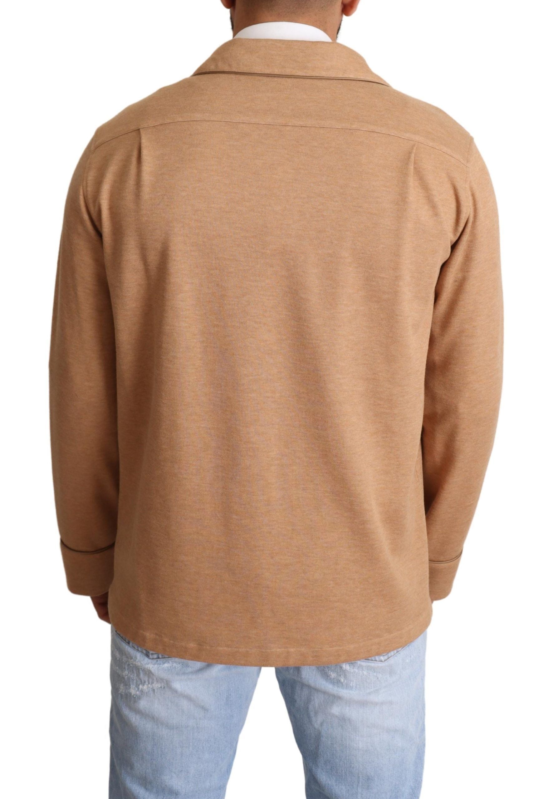 Dolce & Gabbana Brauner Baumwollmantel mit Knopfleiste Jacke