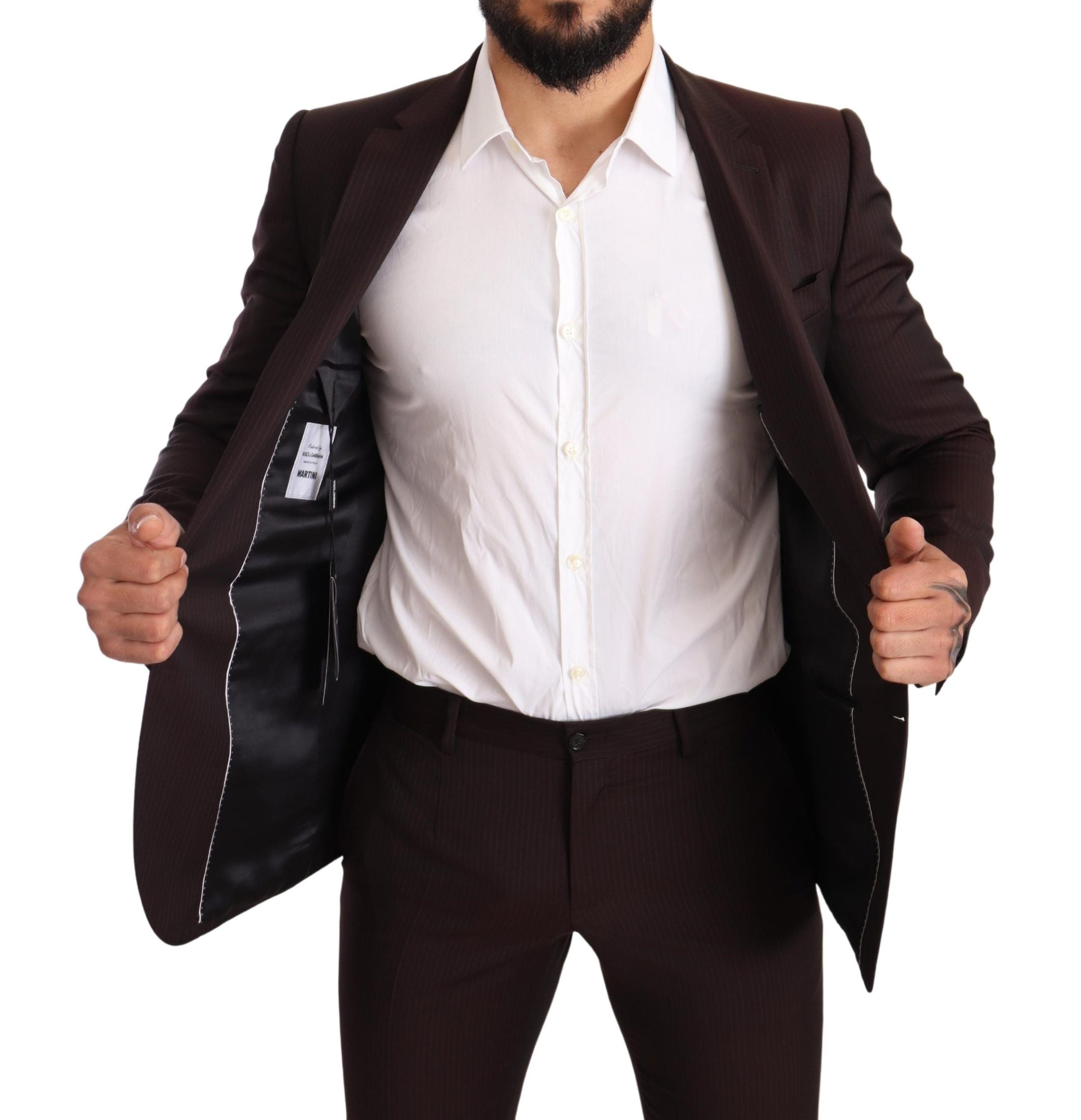 Dolce & Gabbana Bordeauxfarbener MARTINI Slim Fit Anzug aus Wolle