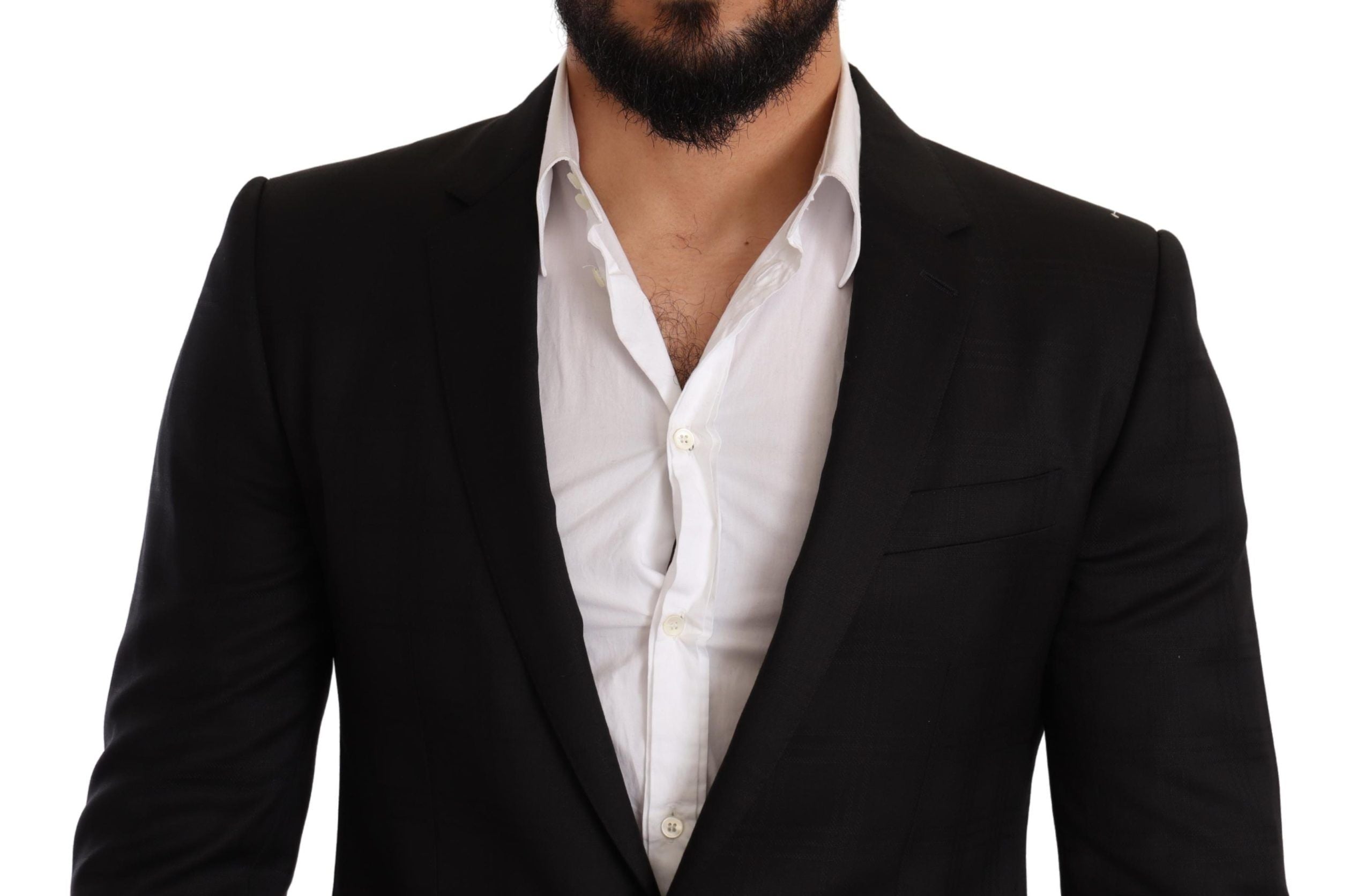 Dolce & Gabbana Schwarzer Karo-Anzug MARTINI SLIM FIT 2 Stück