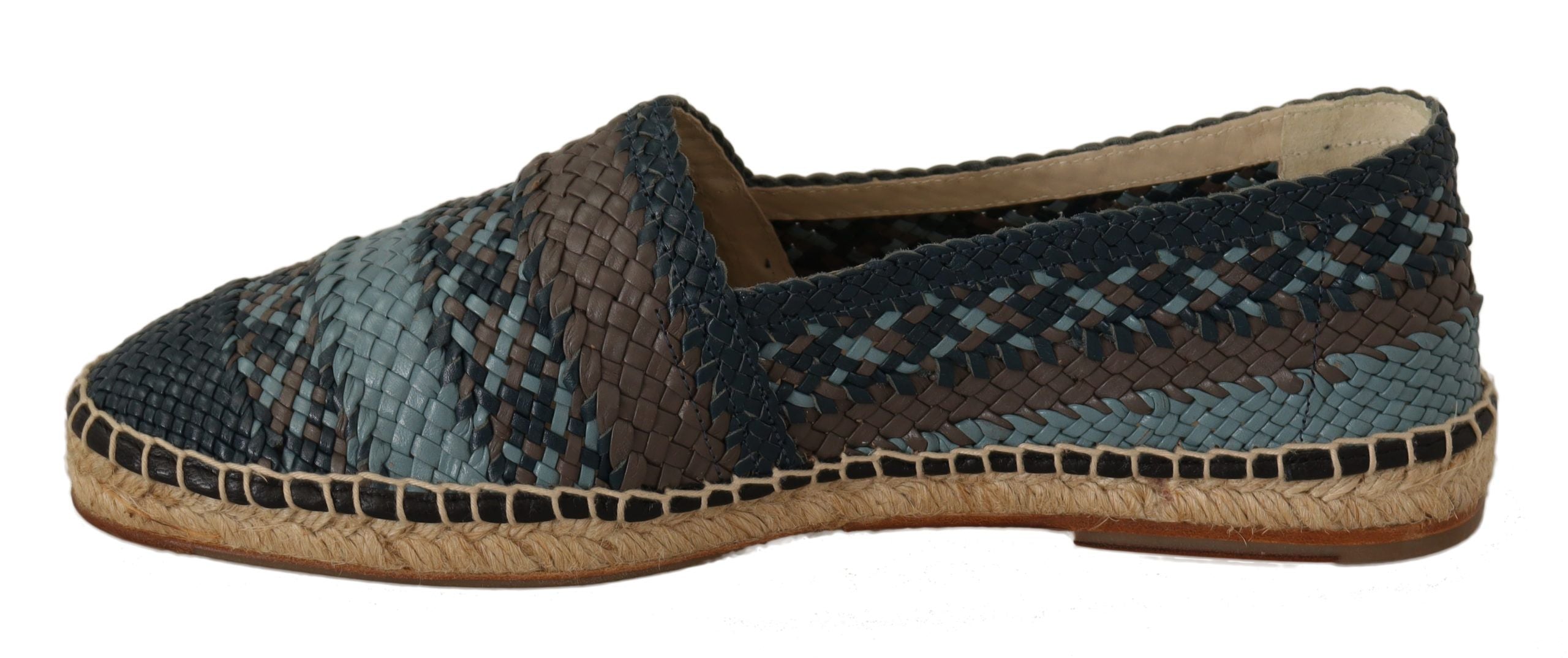 Dolce &amp; Gabbana Blue Gray Slip On Buffalo Espadrille Shoes