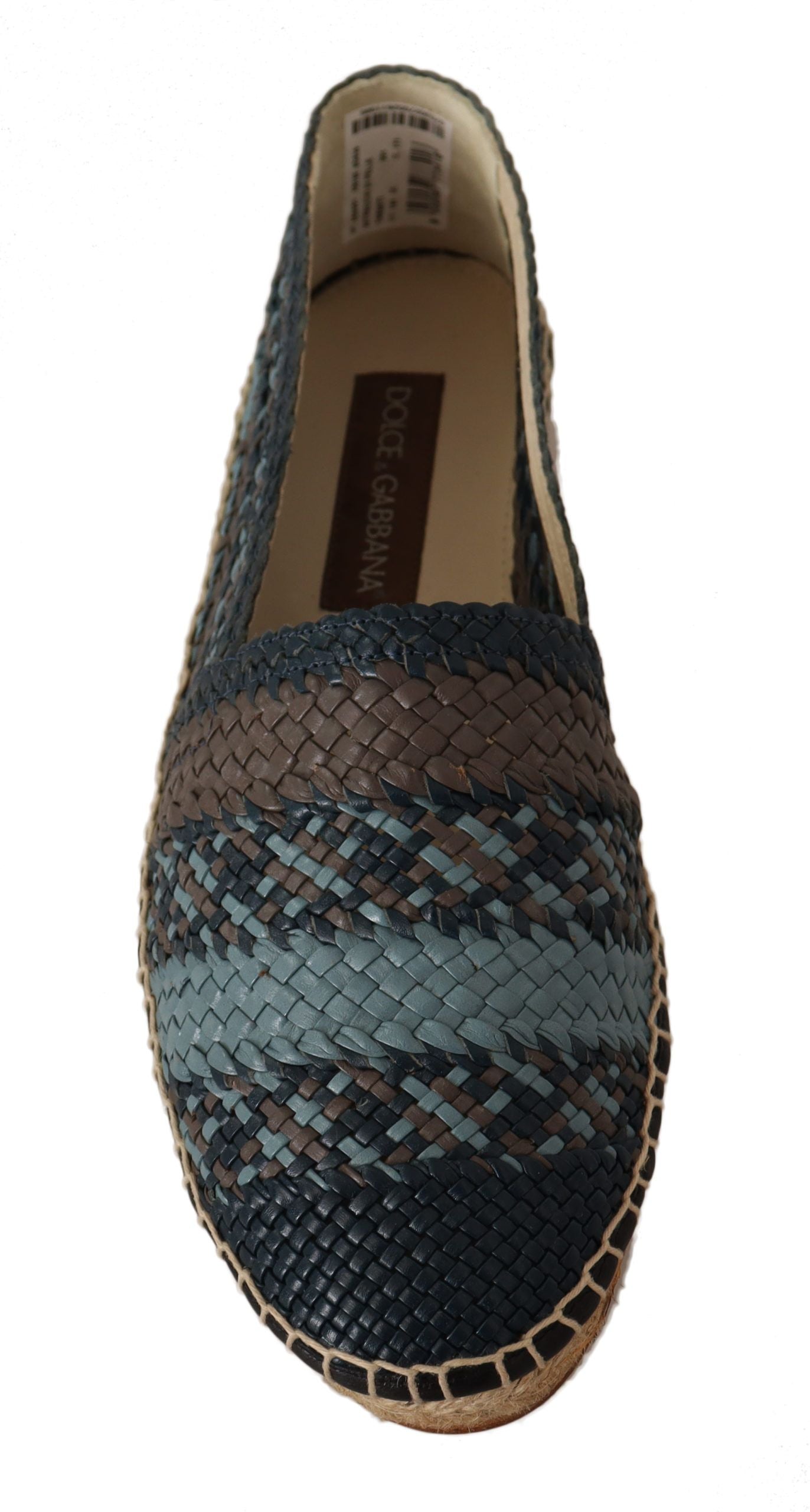 Dolce &amp; Gabbana Blue Gray Slip On Buffalo Espadrille Shoes