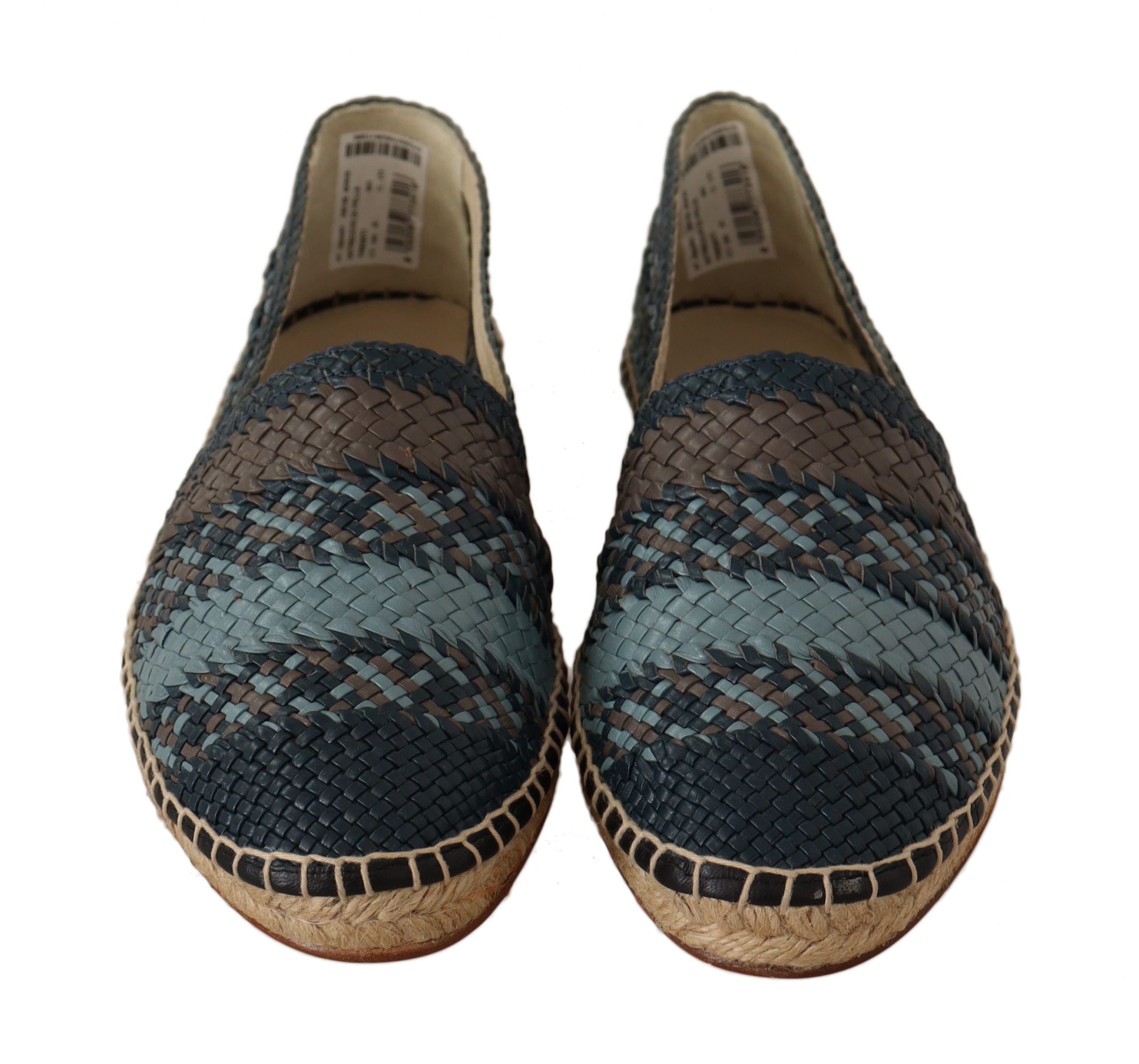 Dolce &amp; Gabbana Blue Gray Slip On Buffalo Espadrille Shoes