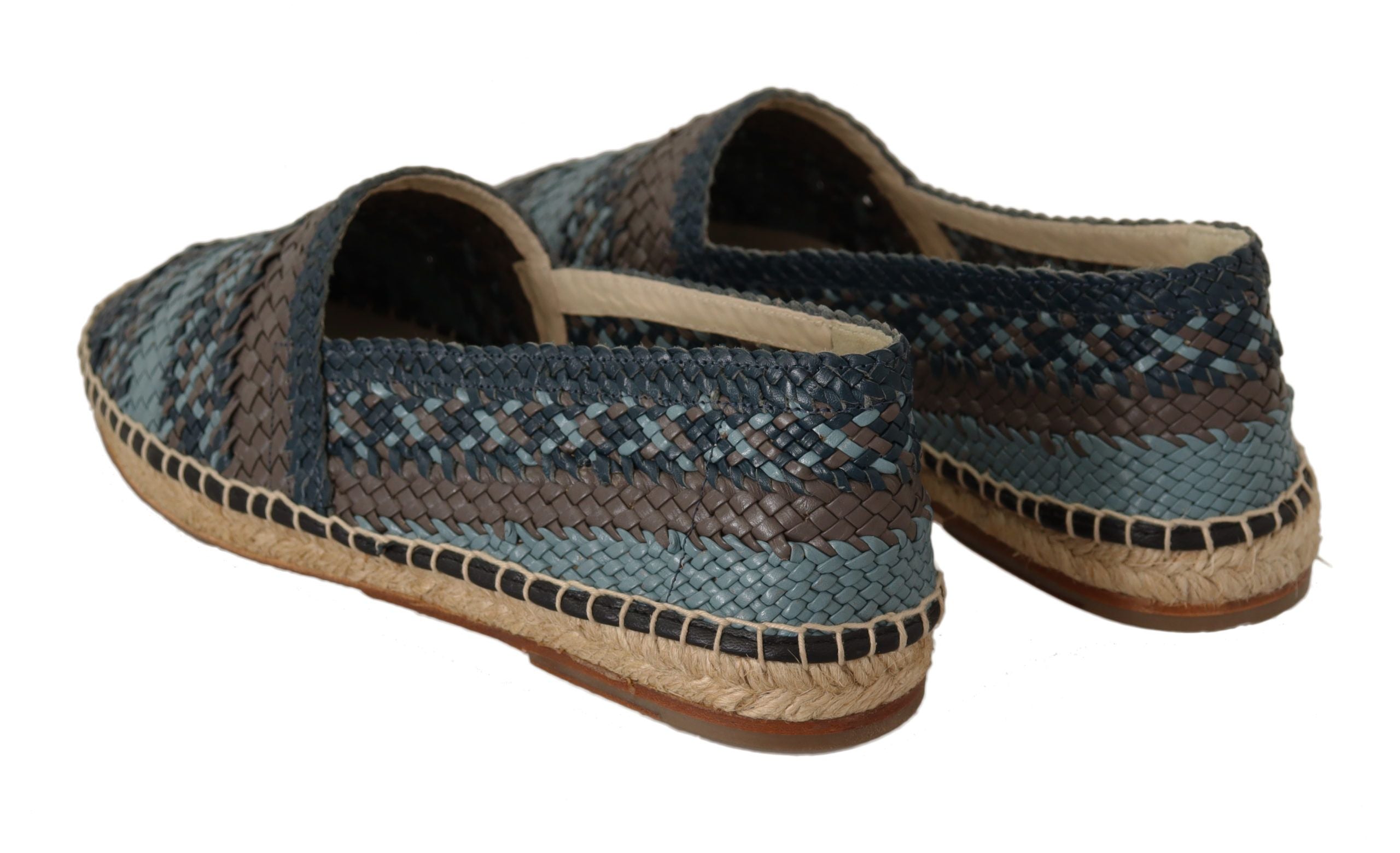 Dolce &amp; Gabbana Blue Gray Slip On Buffalo Espadrille Shoes