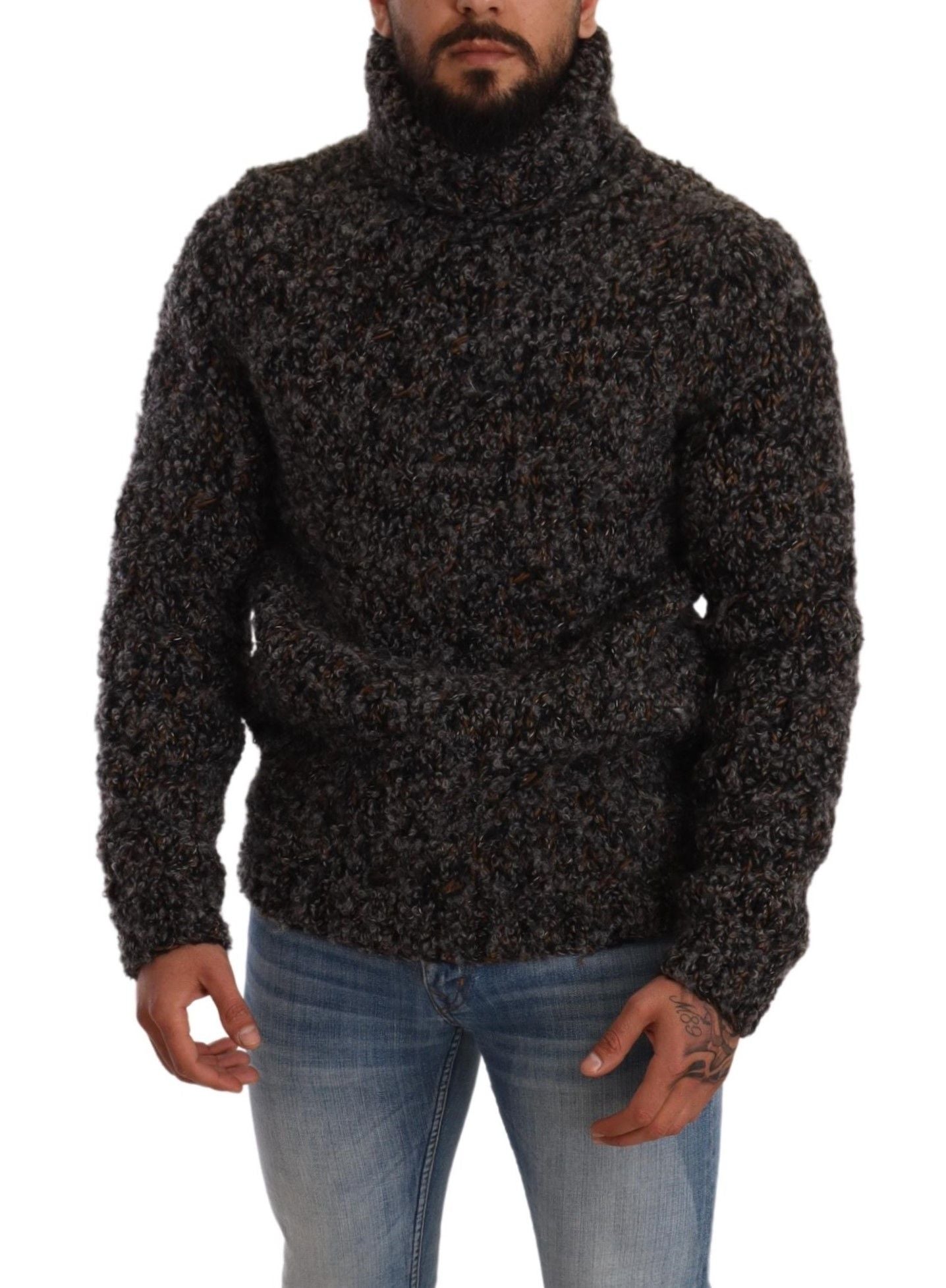 Dolce & Gabbana Grauer Rollkragenpullover aus Wollmischung