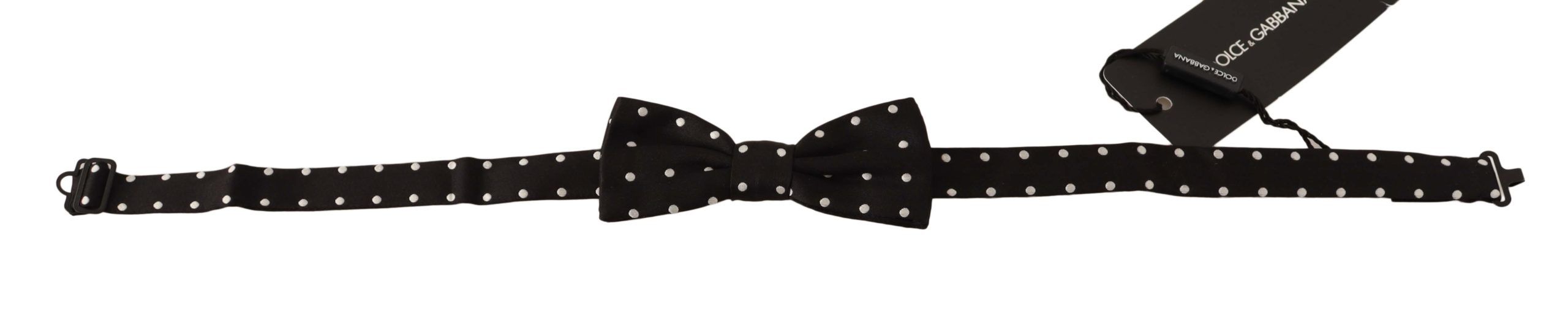 Dolce &amp; Gabbana Elegant black polka dot silk bow tie