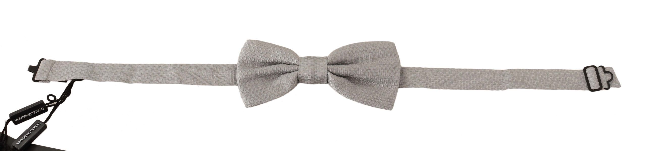 Dolce &amp; Gabbana Elegant silk bow tie in silver
