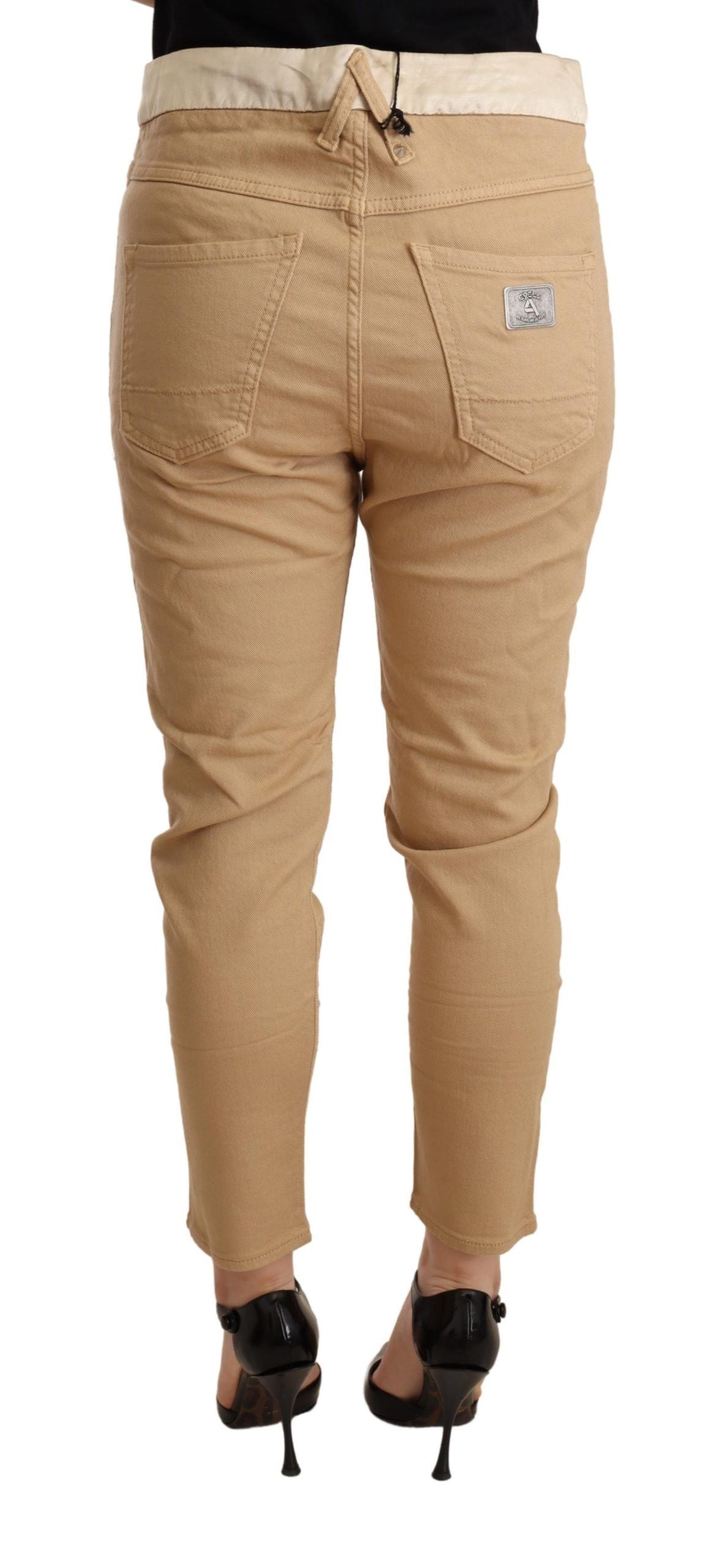 CYCLE Beige Mittlere Taille Slim Fit Skinny Stretch-Hose