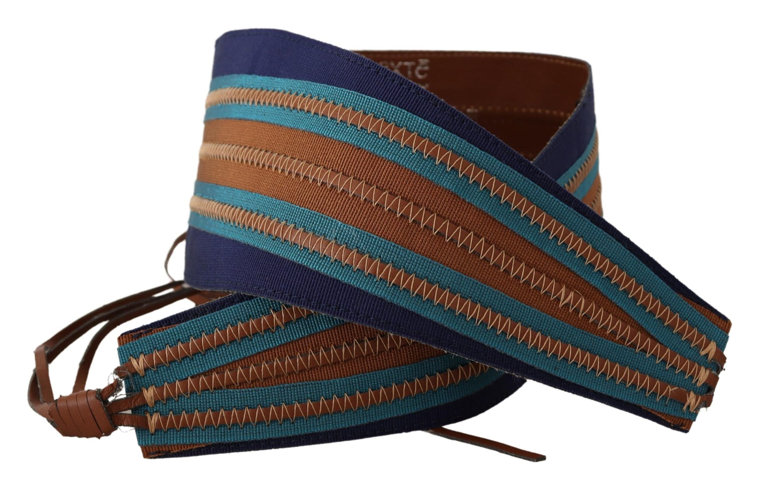 Exte Brauner Ledergürtel mit breitem Taillenband und Krawattenverschluss