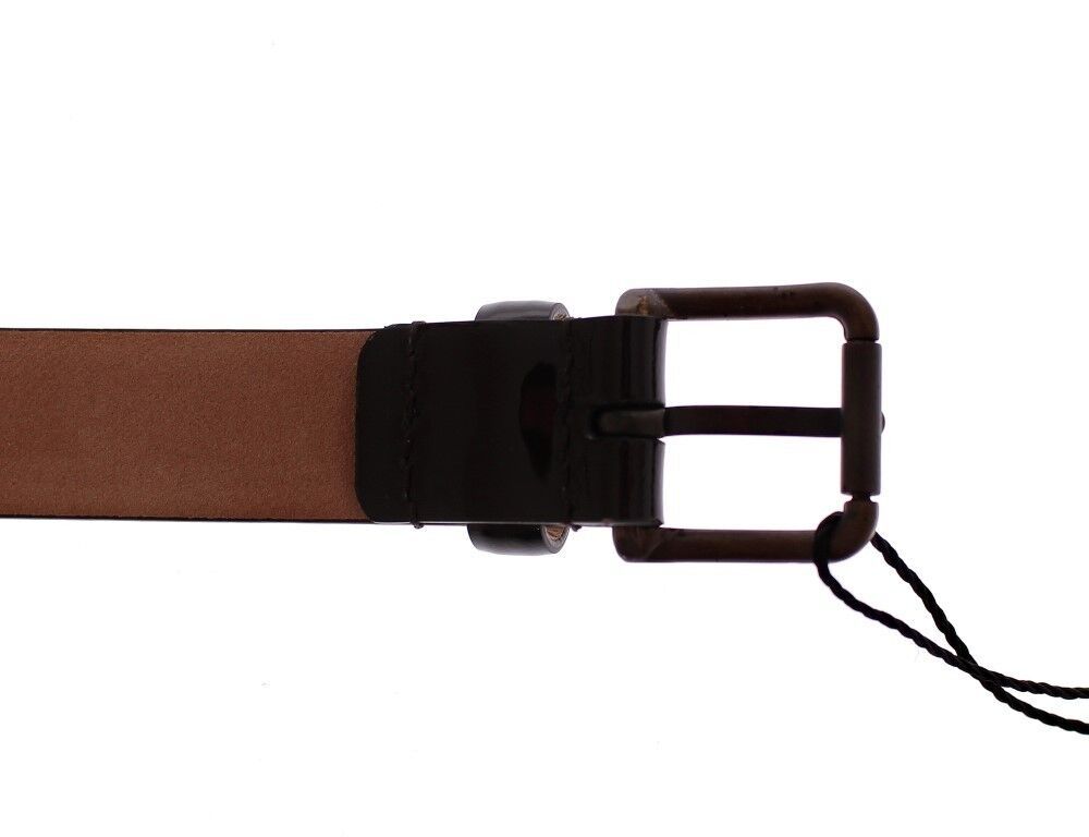 Dolce &amp; Gabbana Brown Leather Belt with Logo Cintura Belt