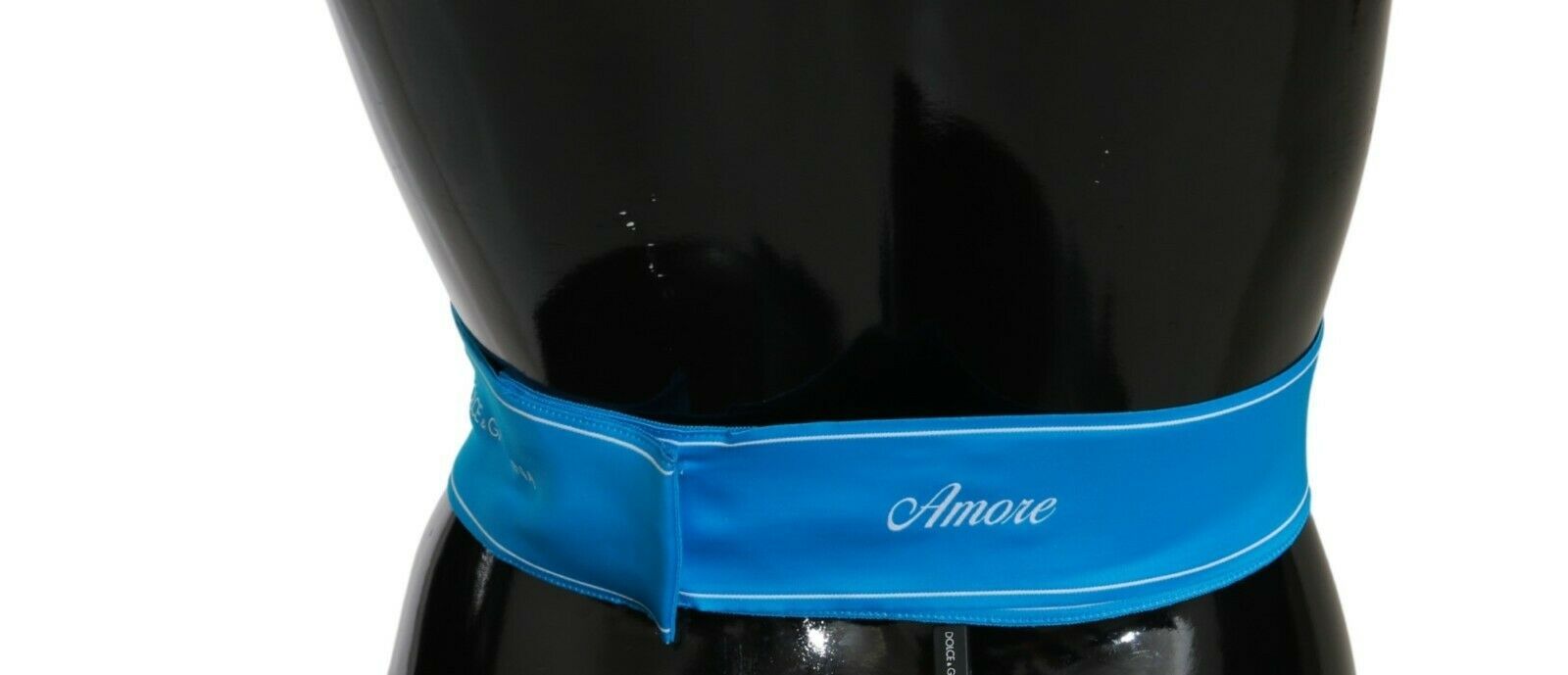 Dolce &amp; Gabbana Blue Waist Band Wide Bow Belt