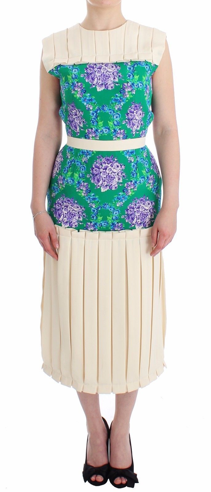 Caterina Gatta Multicolor Kleid Kleid Floral Ärmelloses Kleid