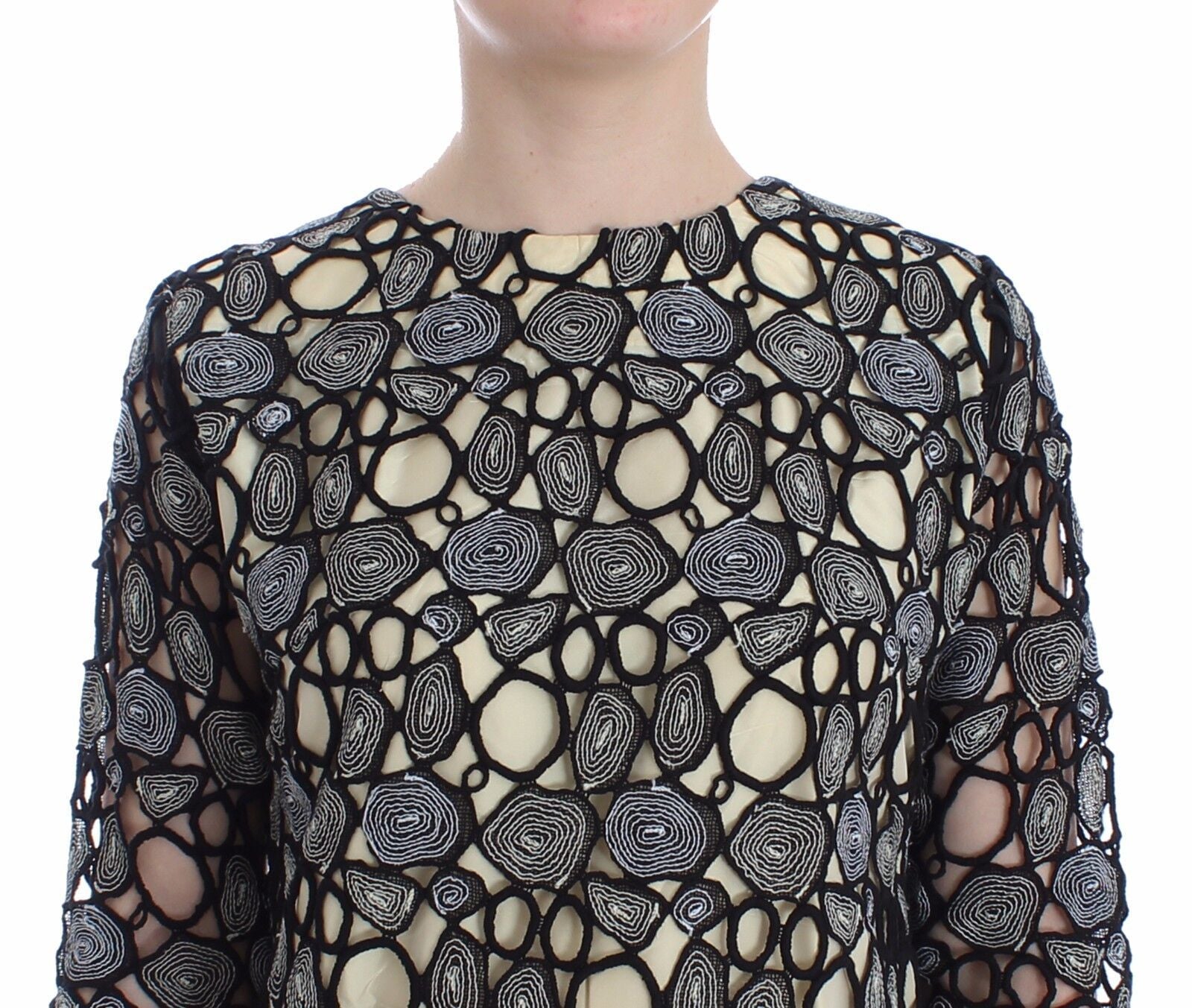 Lanre Da Silva Ajayi Schwarzes Cremefarbenes Etuikleid Shift-Minikleid