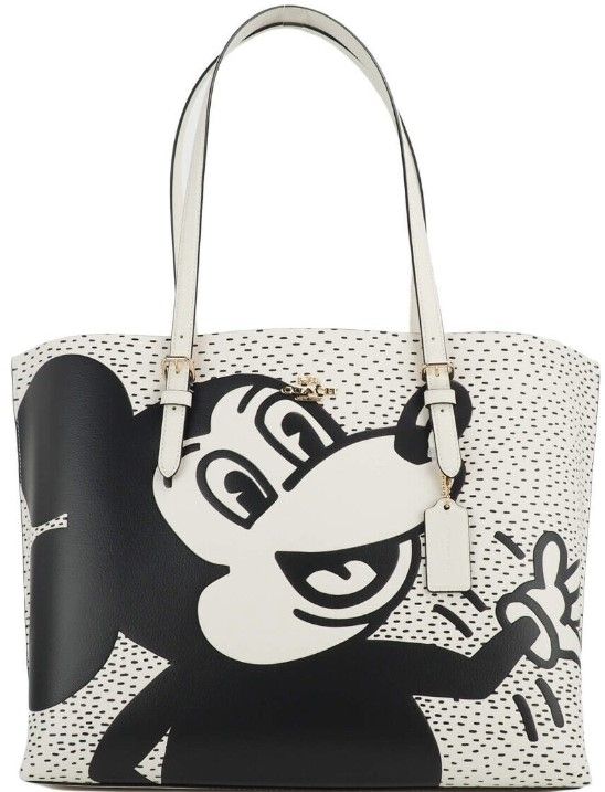 COACH (C6978) Mickey Mouse X Keith Haring Mollie Large Leather Crossbody Bag