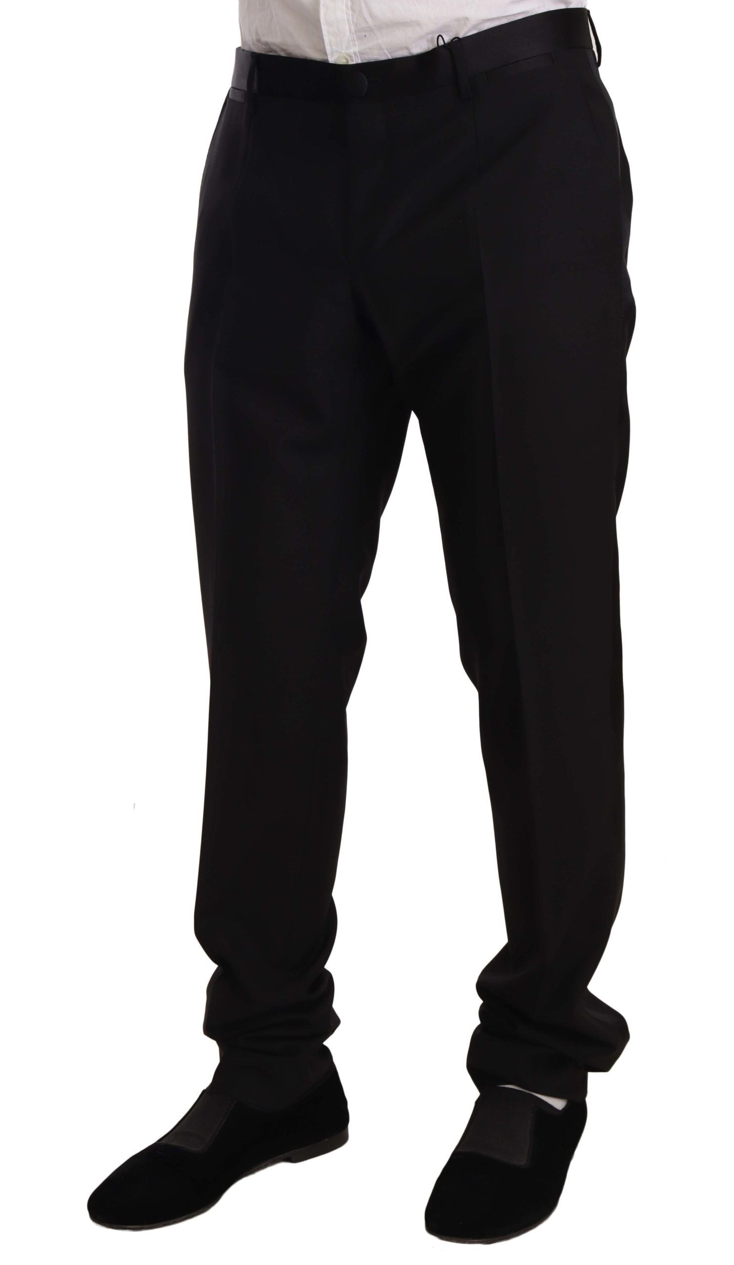 Dolce &amp; Gabbana black wool tuxedo trousers