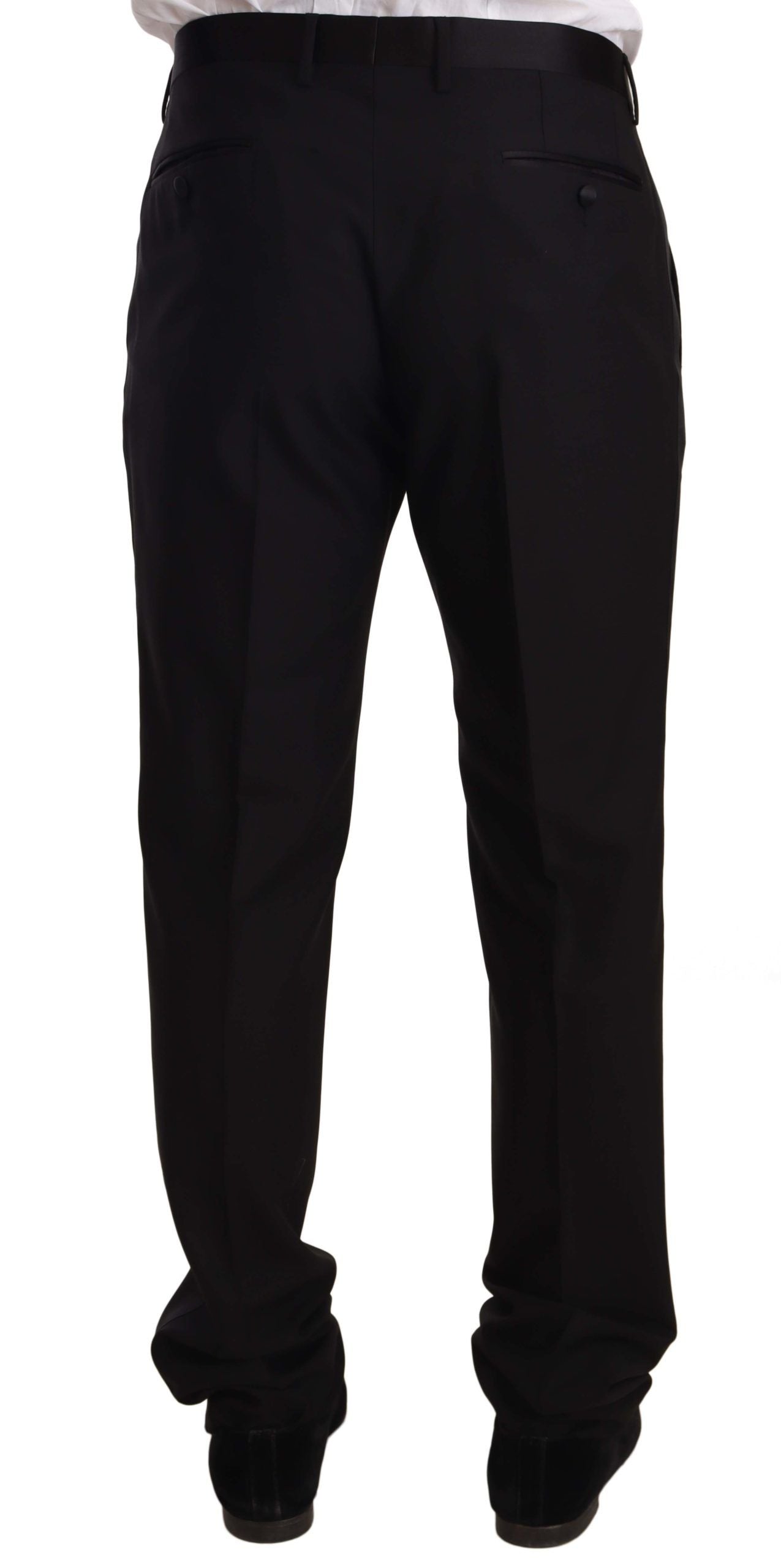 Dolce &amp; Gabbana black wool tuxedo trousers