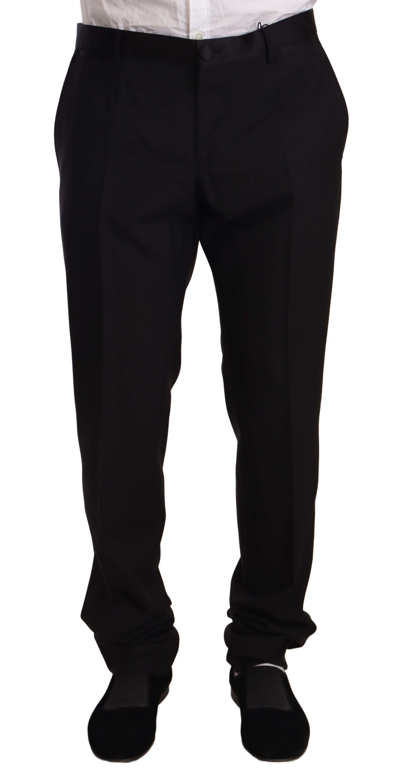 Dolce &amp; Gabbana black wool tuxedo trousers