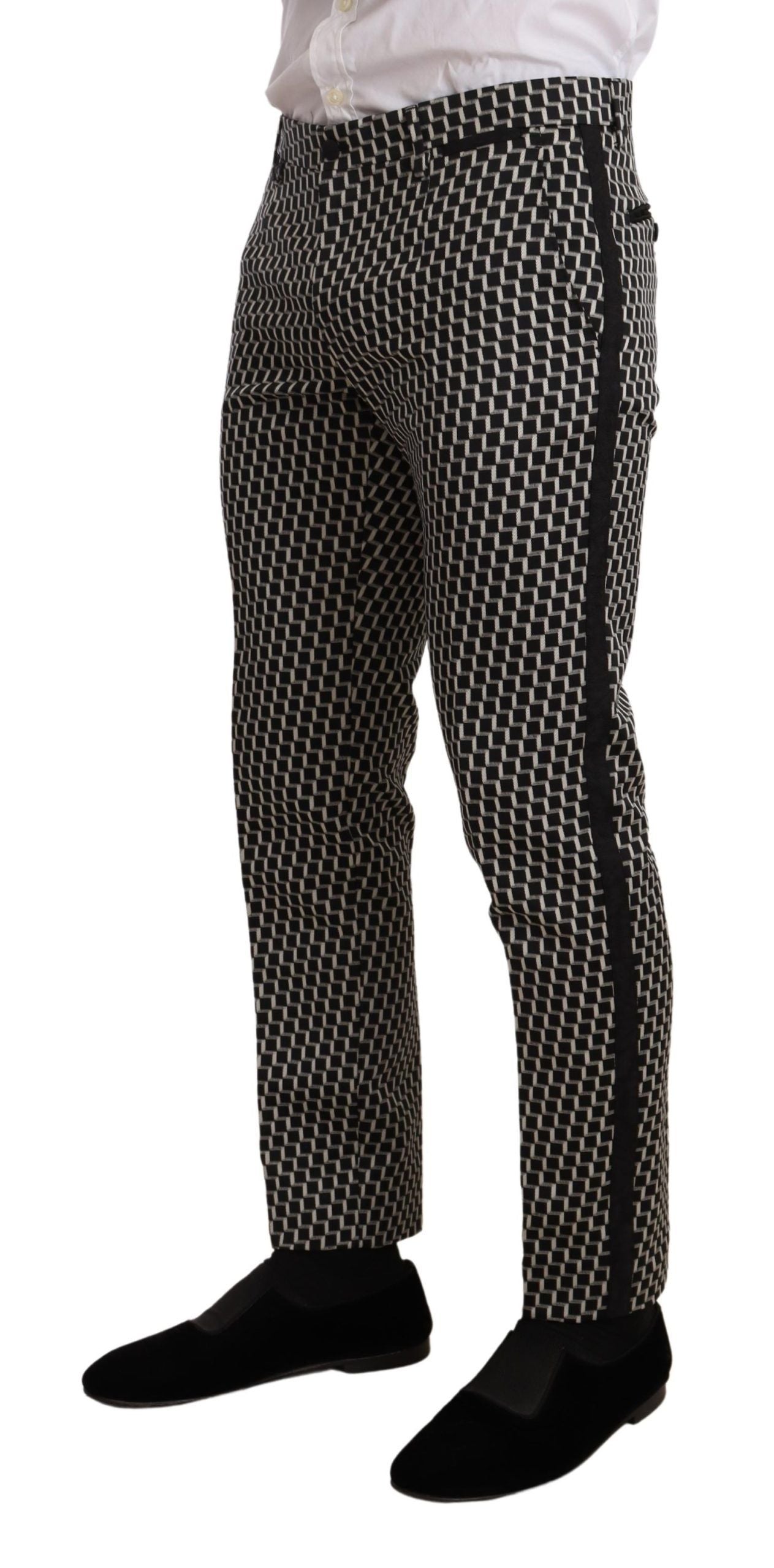 Dolce & Gabbana Schwarz Weiß Karo 3er Set MARTINI Anzug