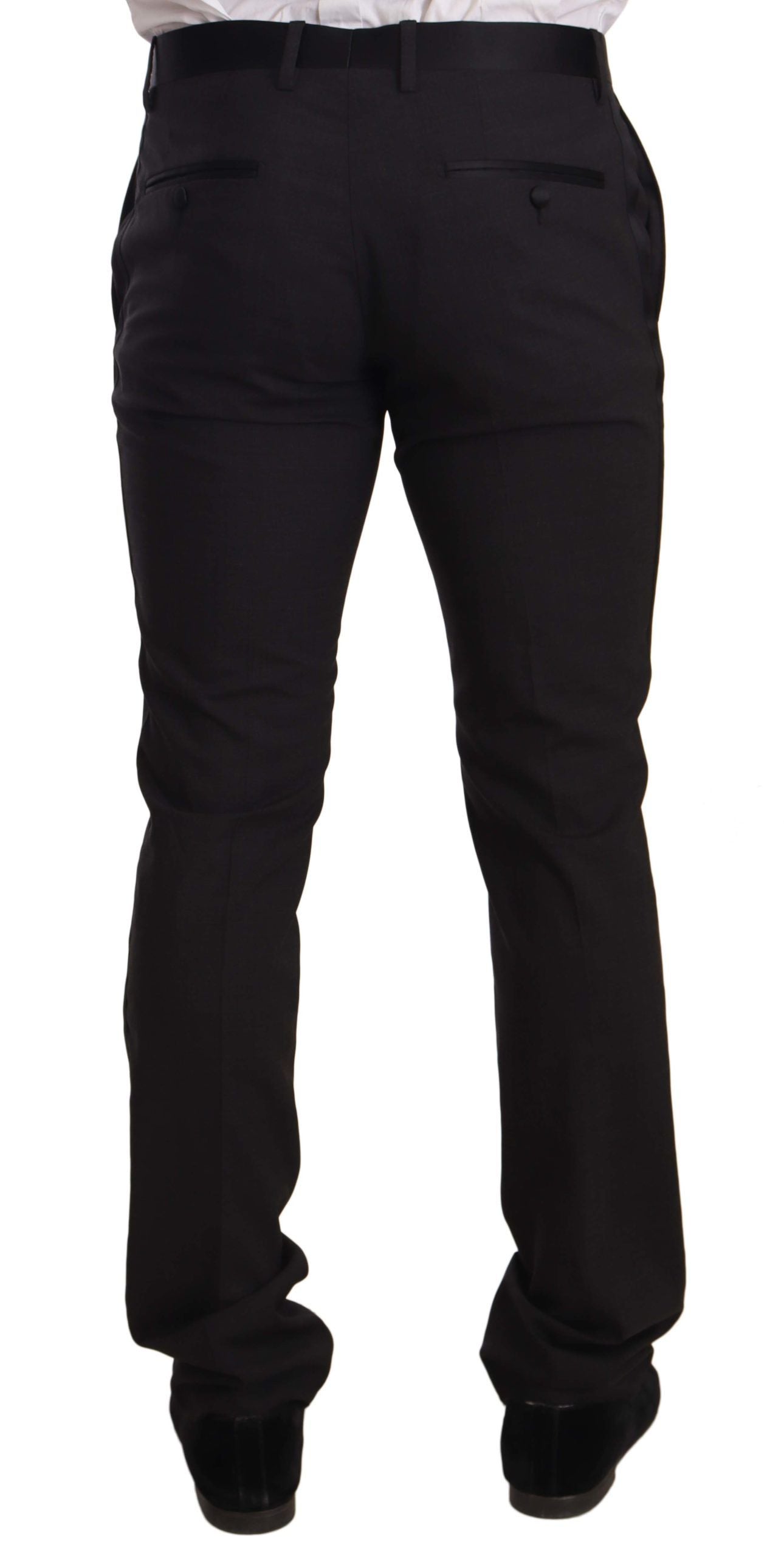 Dolce & Gabbana Blauer Samt-Baumwolle Slim Fit Smoking Anzug