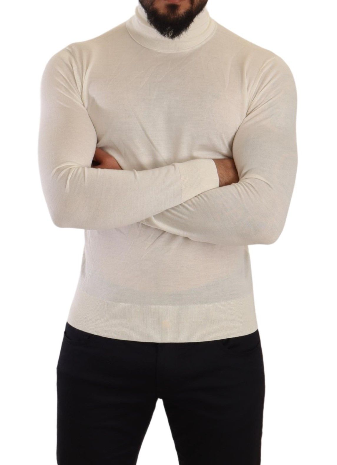 Dolce &amp; Gabbana turtleneck sweater in cream cashmere
