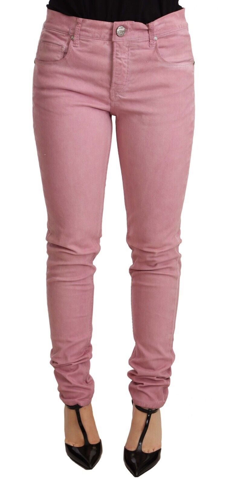 Eight Pembe Pamuklu Slim Fit Kadın Kot Pantolon