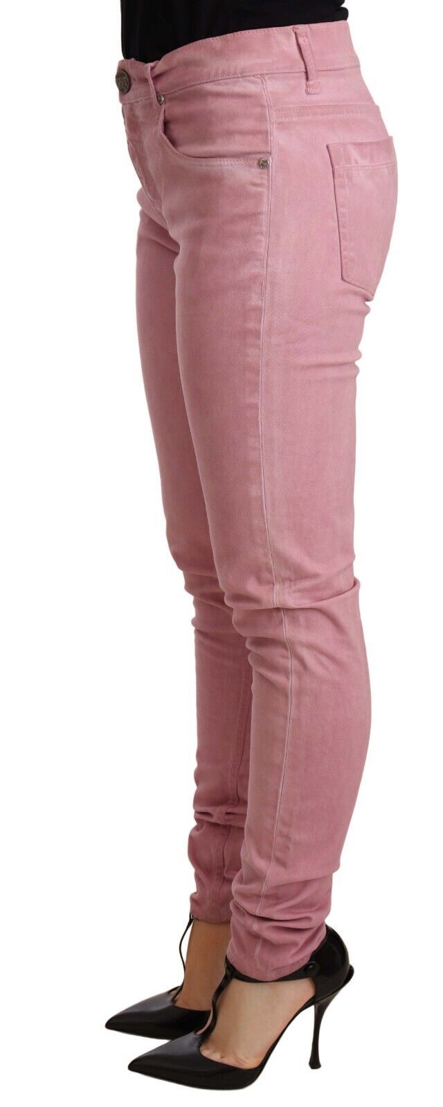Eight Pembe Pamuklu Slim Fit Kadın Kot Pantolon