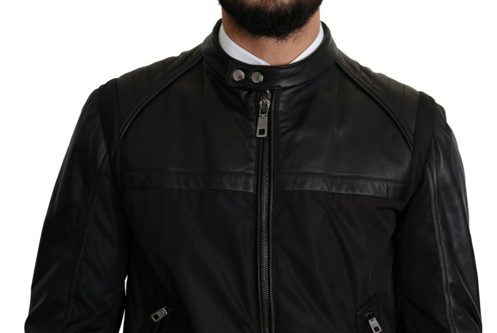 Dolce &amp; Gabbana Black Nylon Full Zip Men's Bomber Coat Jacket