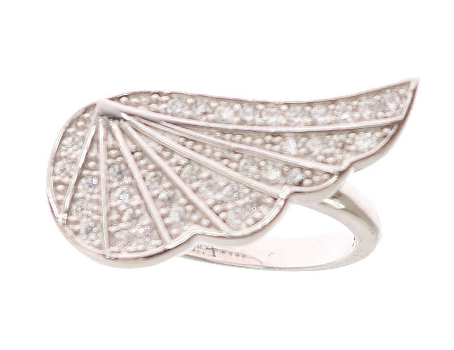 Nialaya Silver Women's Wings Clear CZ 925 Silver Ring