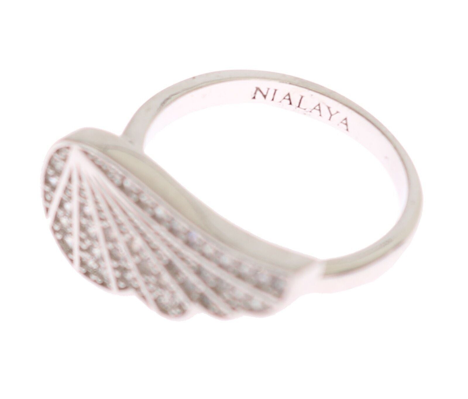 Nialaya Silver Women's Wings Clear CZ 925 Silver Ring