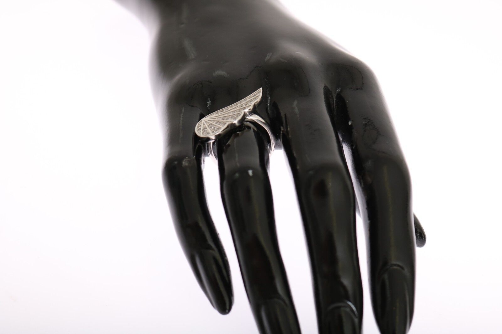 Nialaya Silver Women's Wings Clear CZ 925 Silver Ring