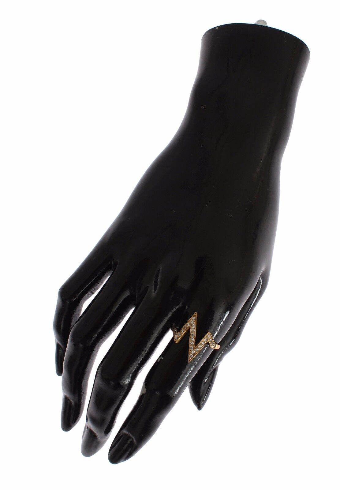 Nialaya Gold 925 Silver Women Clear CZ 18K Ring