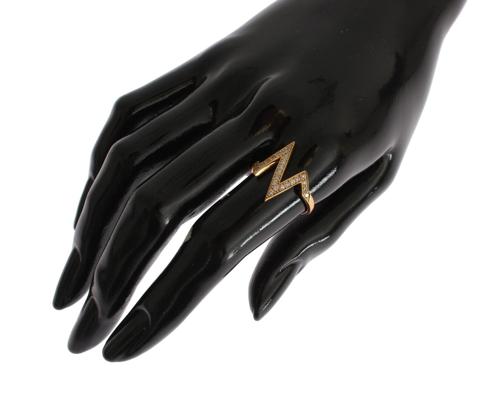 Nialaya Gold 925 Silver Women Clear CZ 18K Ring