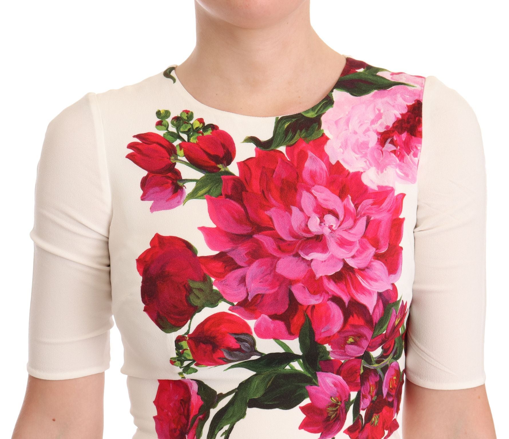 Dolce &amp; Gabbana Elegant floral midi bodycon dress