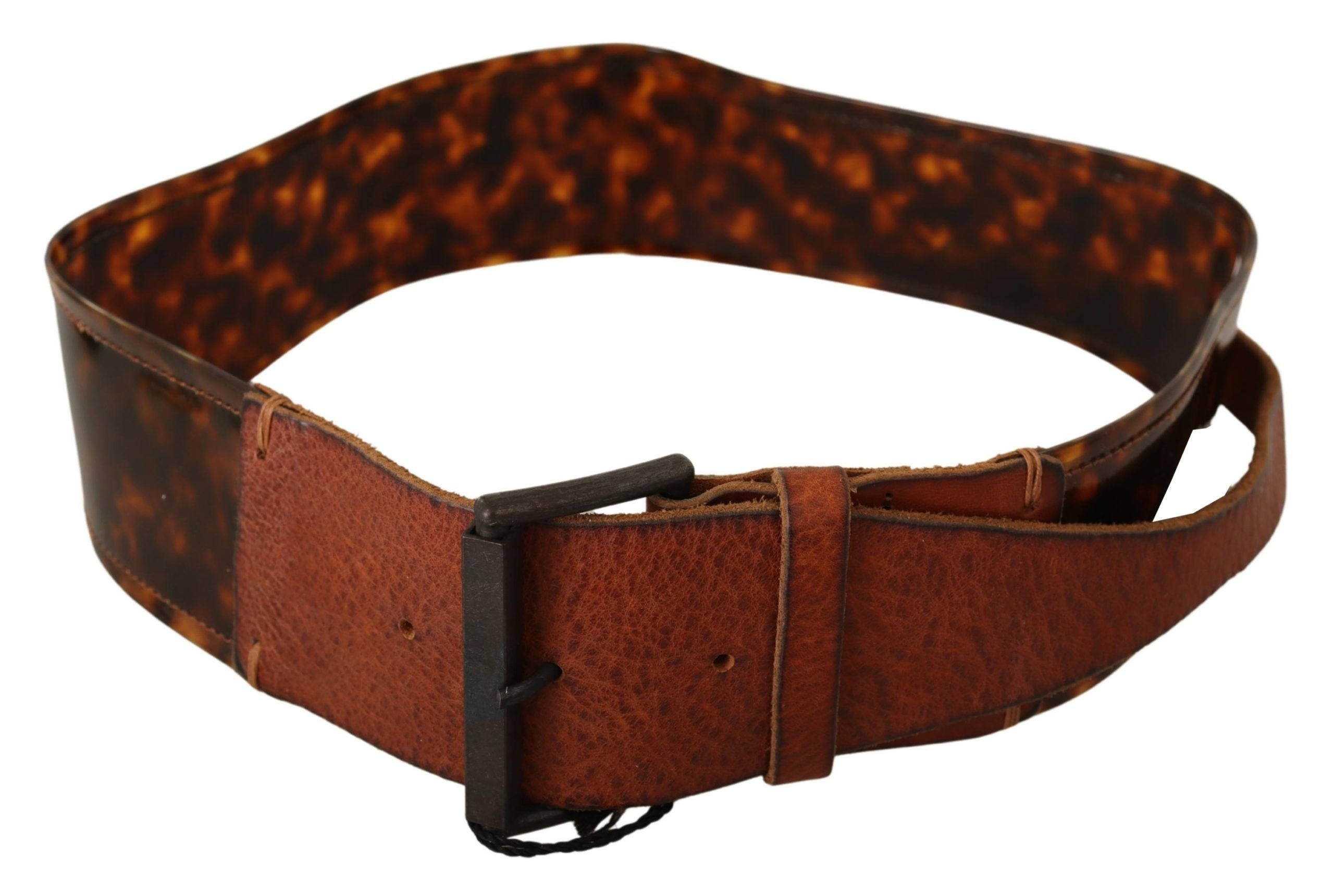 Ermanno Scervino dark brown belt with leather buckle