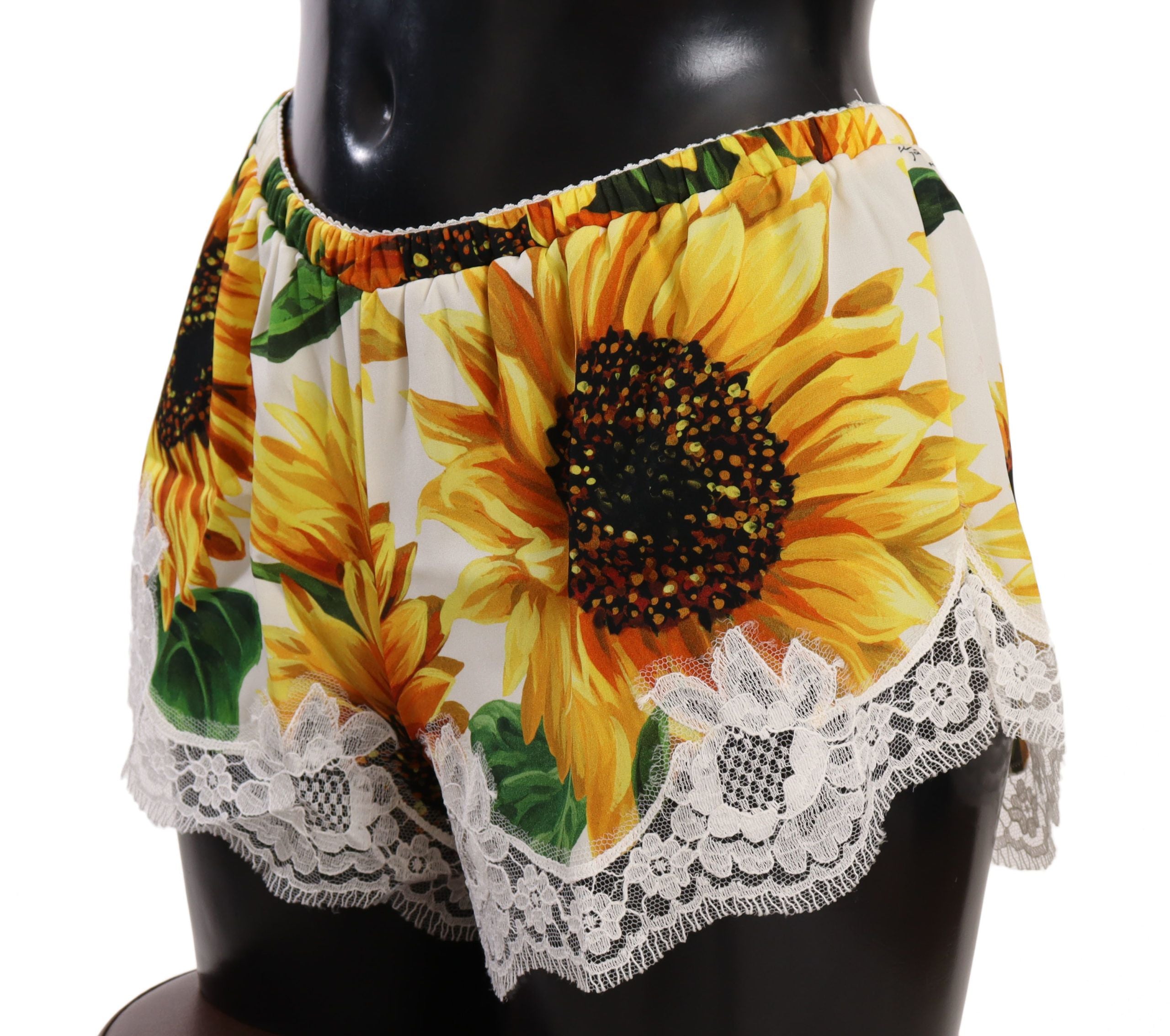Dolce & Gabbana Weiße Sonnenblumen-Spitzen-Dessous Unterwäsche