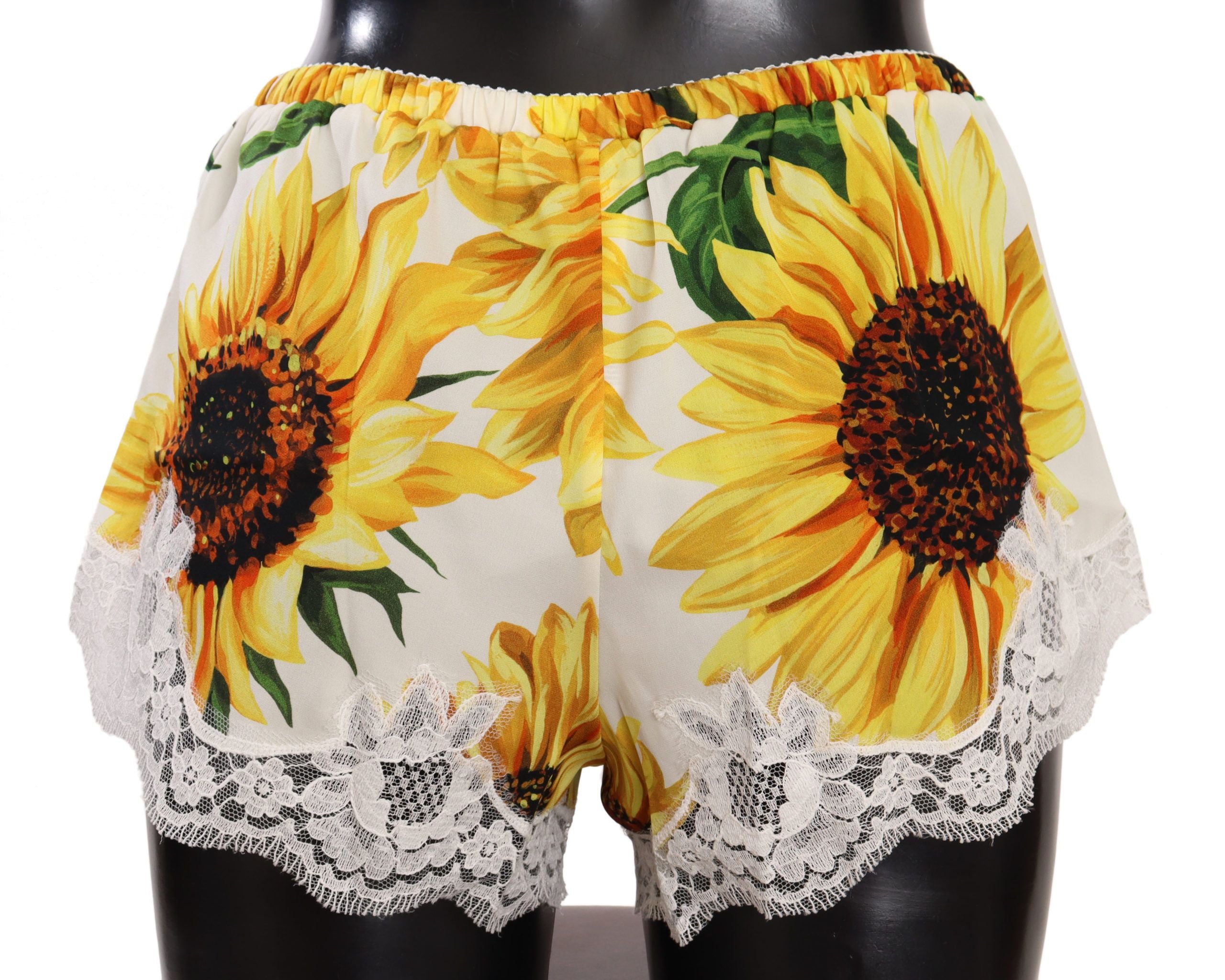 Dolce & Gabbana Weiße Sonnenblumen-Spitzen-Dessous Unterwäsche