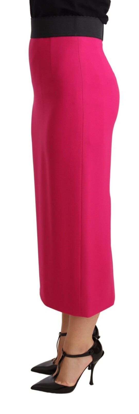 Dolce &amp; Gabbana pink stretch high-waisted straight-cut pencil skirt
