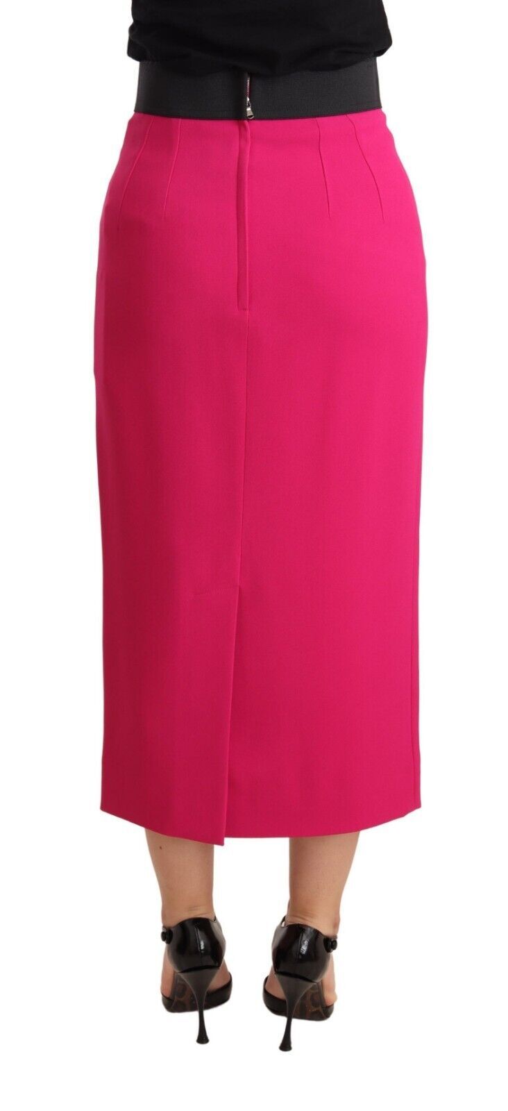 Dolce &amp; Gabbana pink stretch high-waisted straight-cut pencil skirt