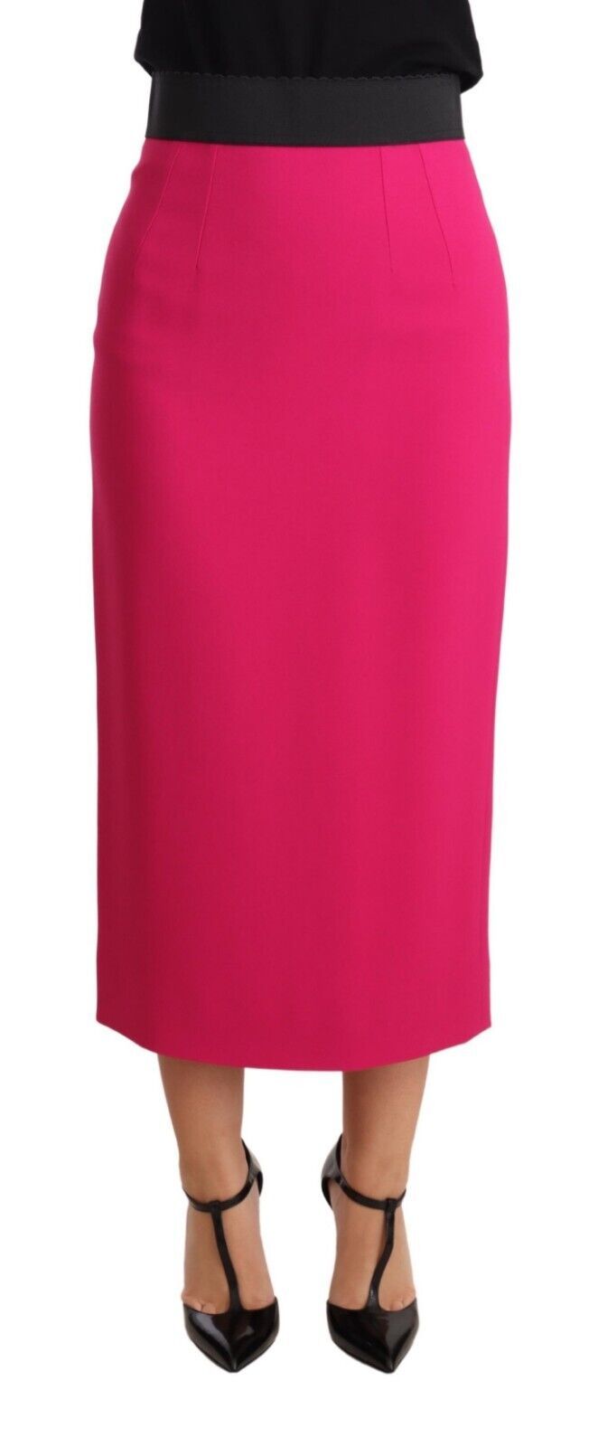 Dolce &amp; Gabbana pink stretch high-waisted straight-cut pencil skirt