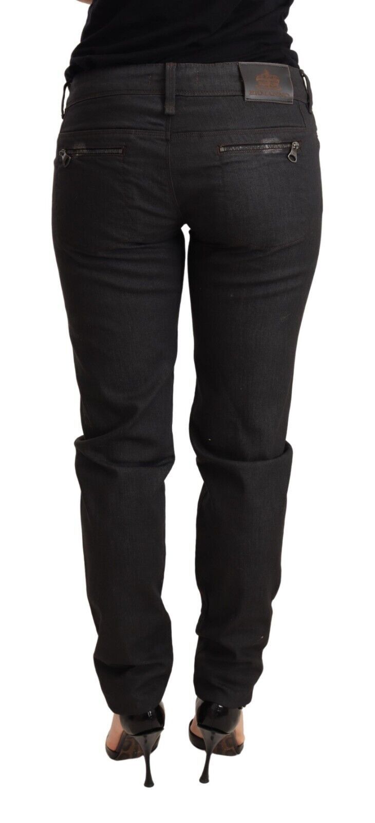 Ermanno Scervino Black Skinny Slim Trouser Cotton Jeans with Low Waist