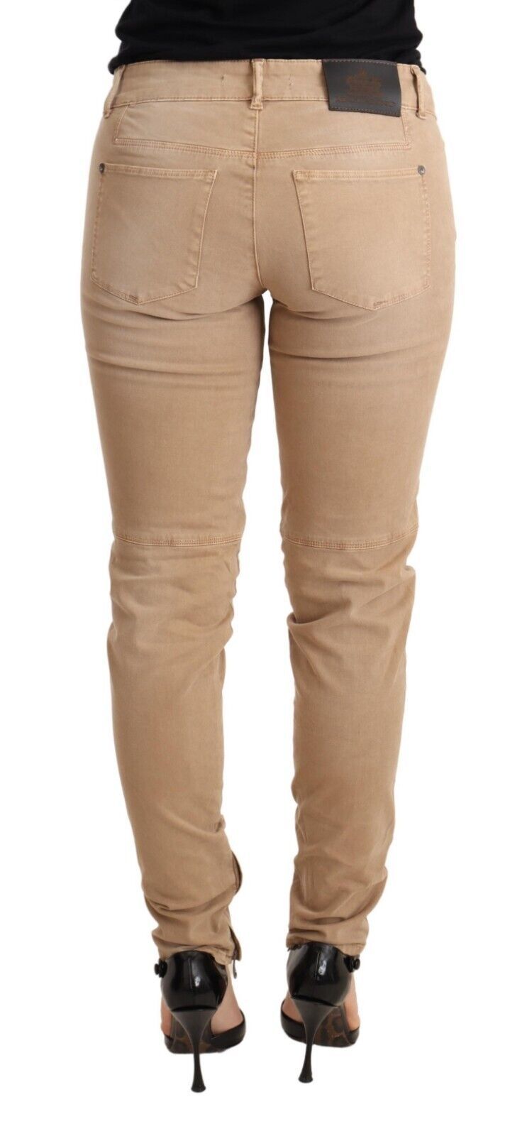 Ermanno Scervino Brown Skinny Denim Pants with Low Waist Cotton Jeans
