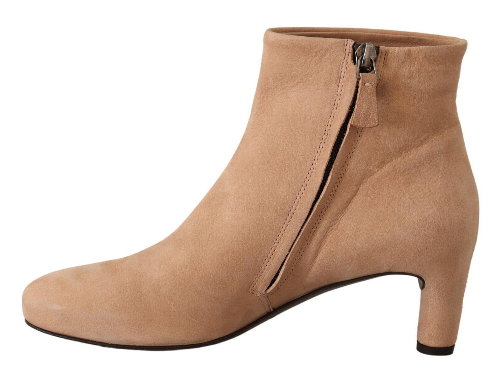 DEL CARLO Beige Suede Mid Heels Pumps Boots Shoes