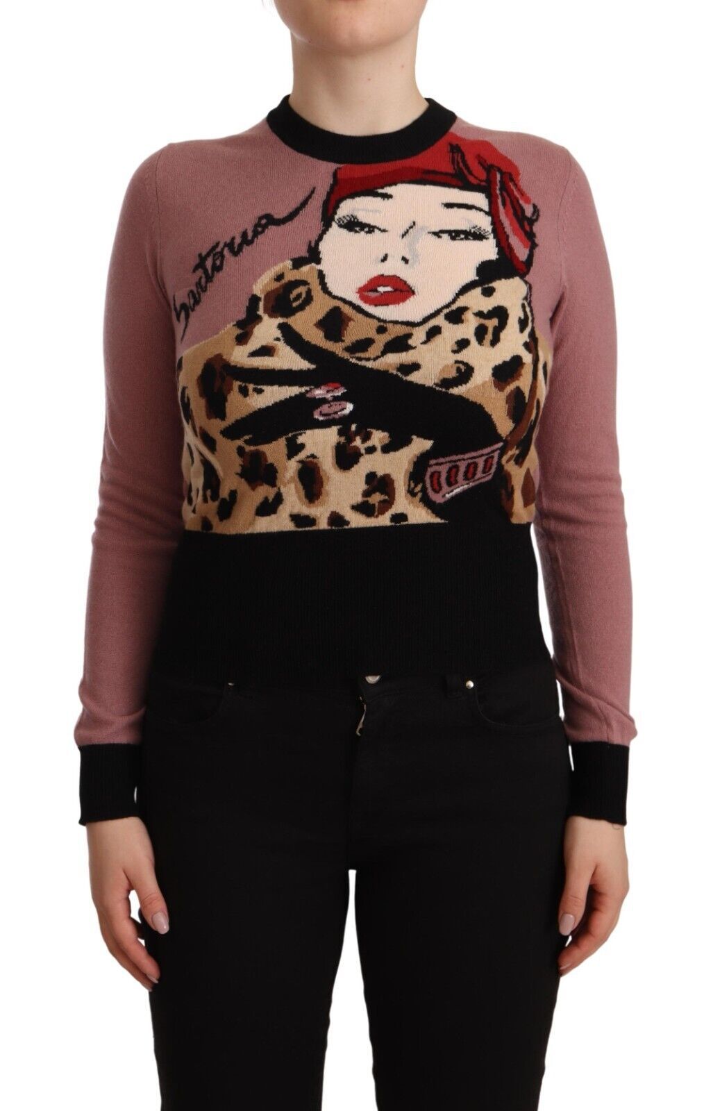 Dolce & Gabbana Rosa Kaschmirpullover mit Rundhalsausschnitt Sartoria Pullover